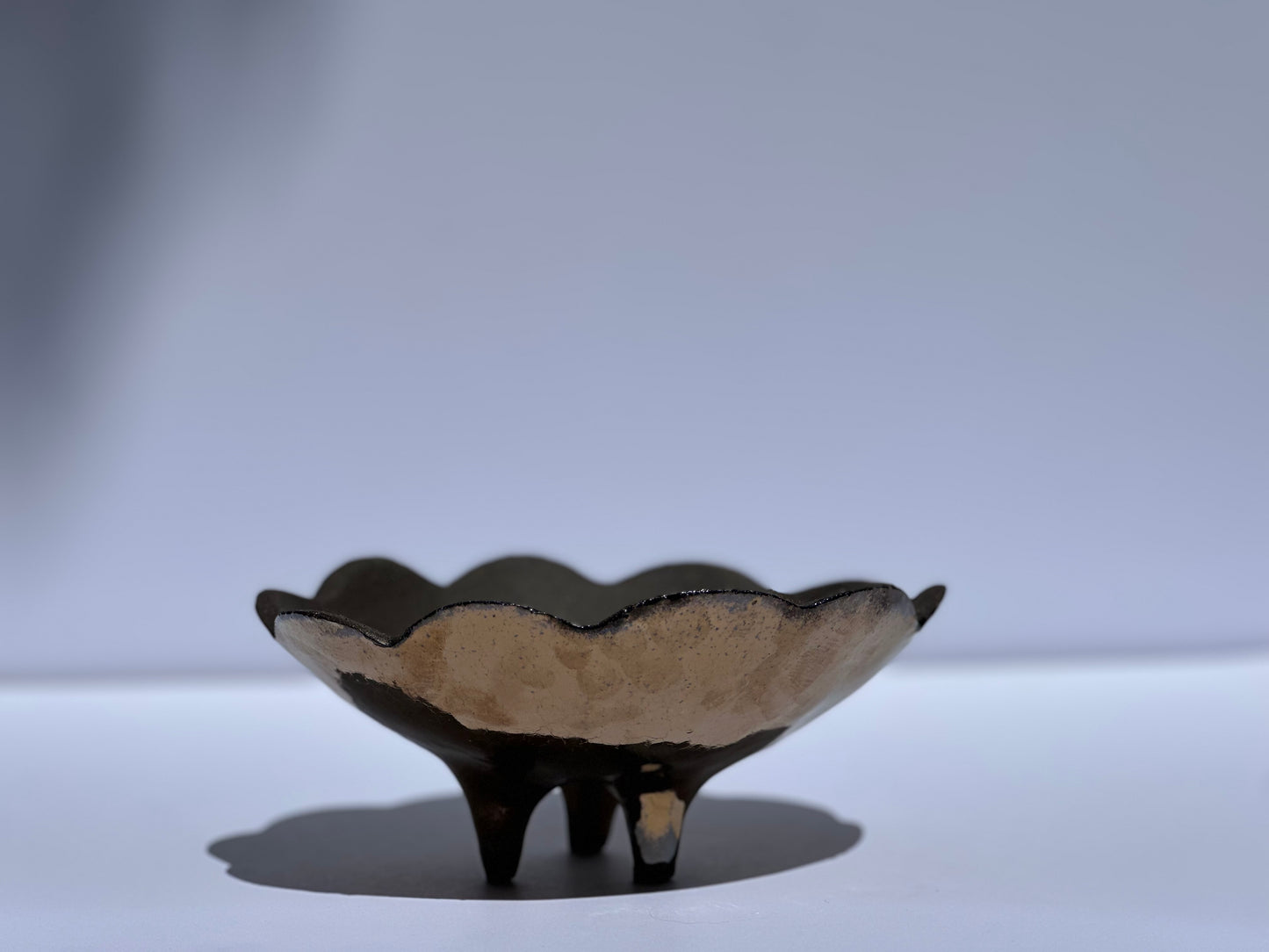 Gold Flower Bowl with Little Legs, Medium