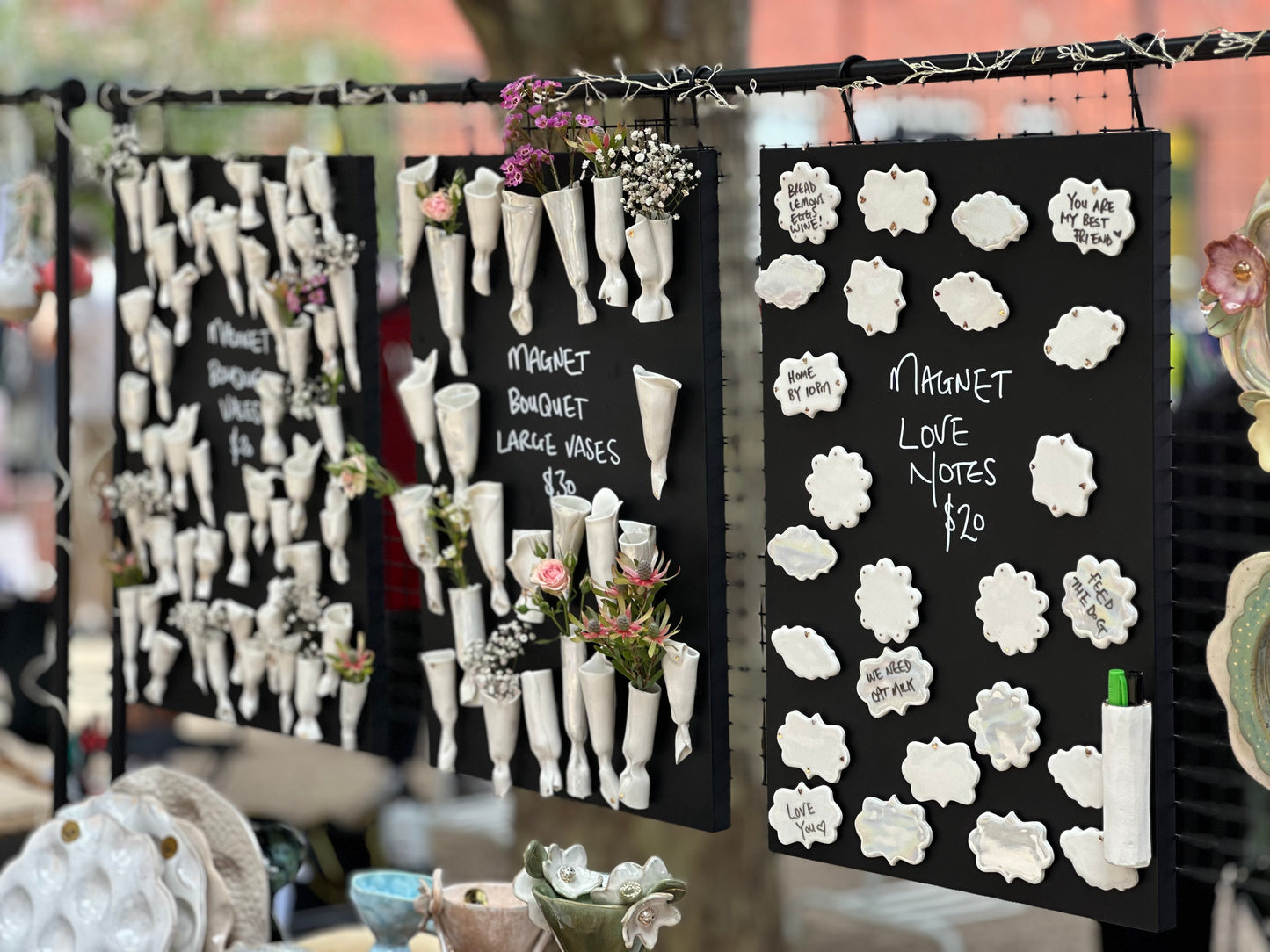 Large Bouquet Vase Magnets - Mother of Pearl