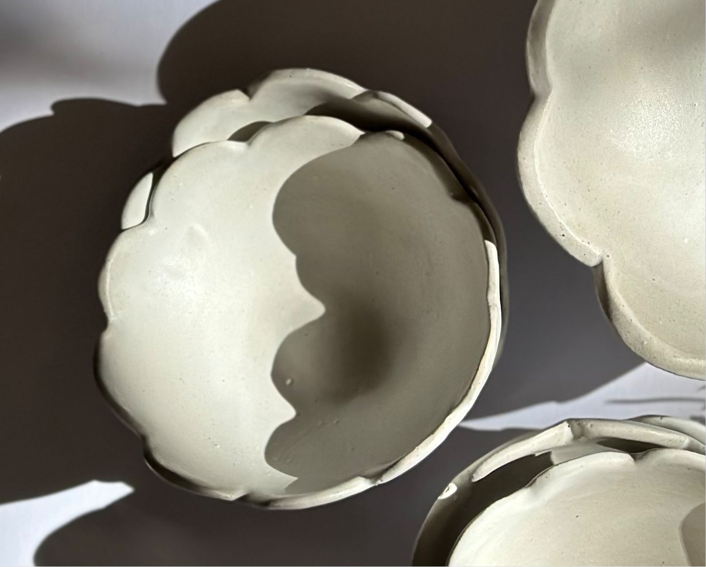 Small Flower Bowl, White Matte