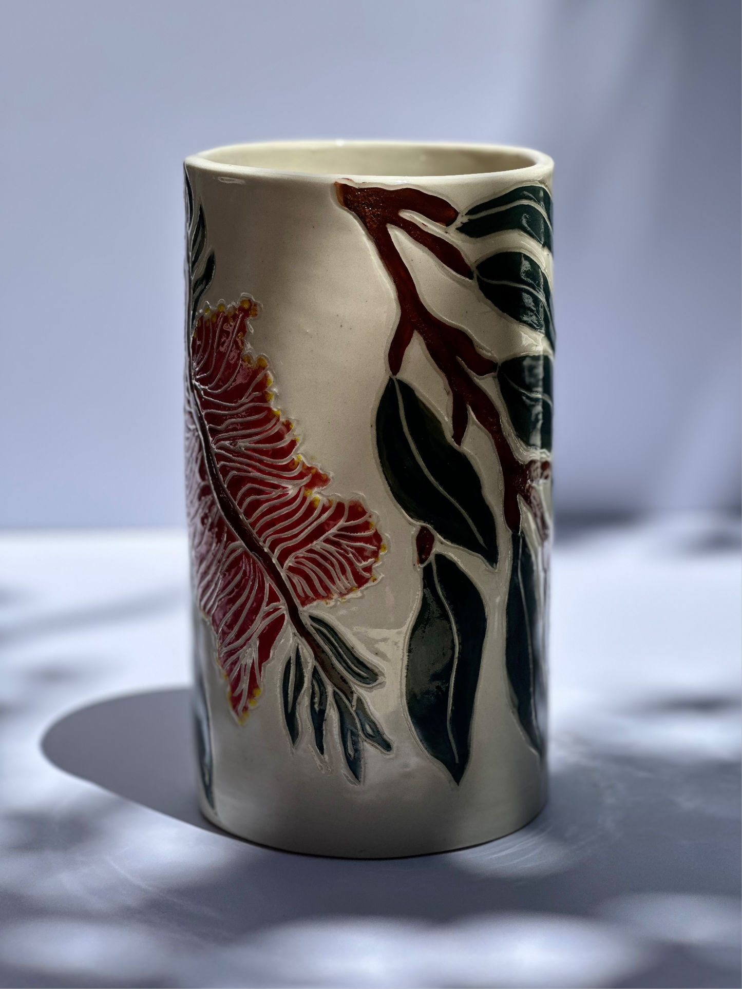 Australian Blooms Sgraffito Vase, Medium, 36