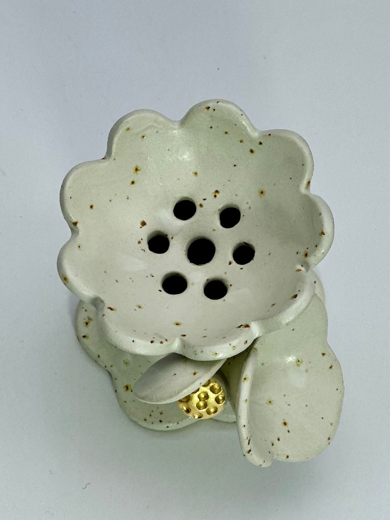 White Matte Speckle Flower Vase, Small