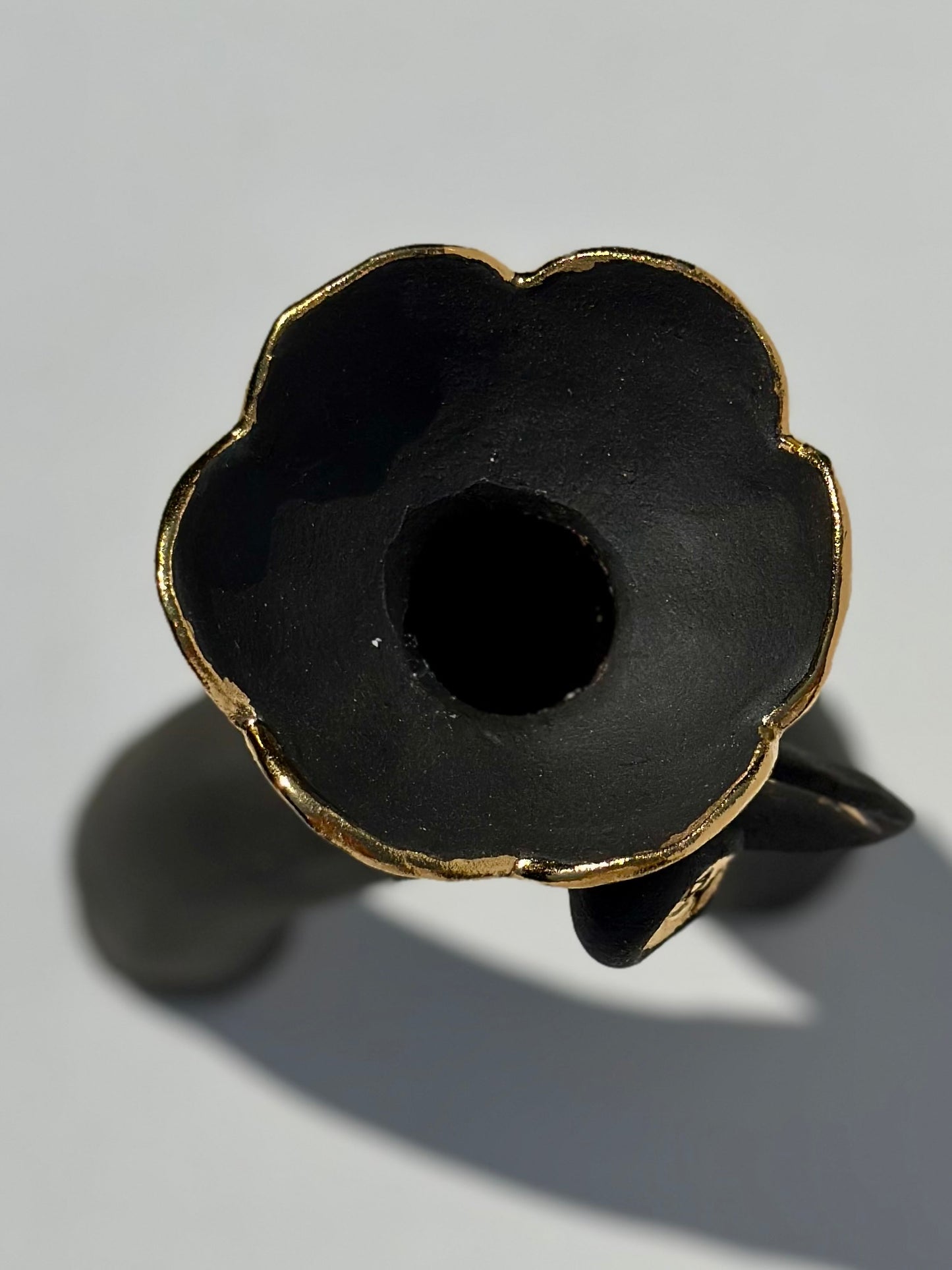 Flower and Flame Vase, Matte Black