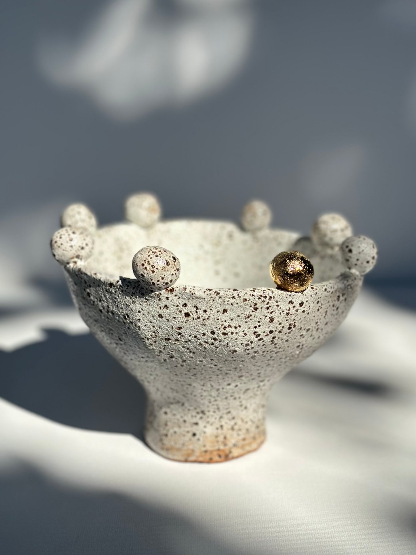 White Speckled Footed Bowl