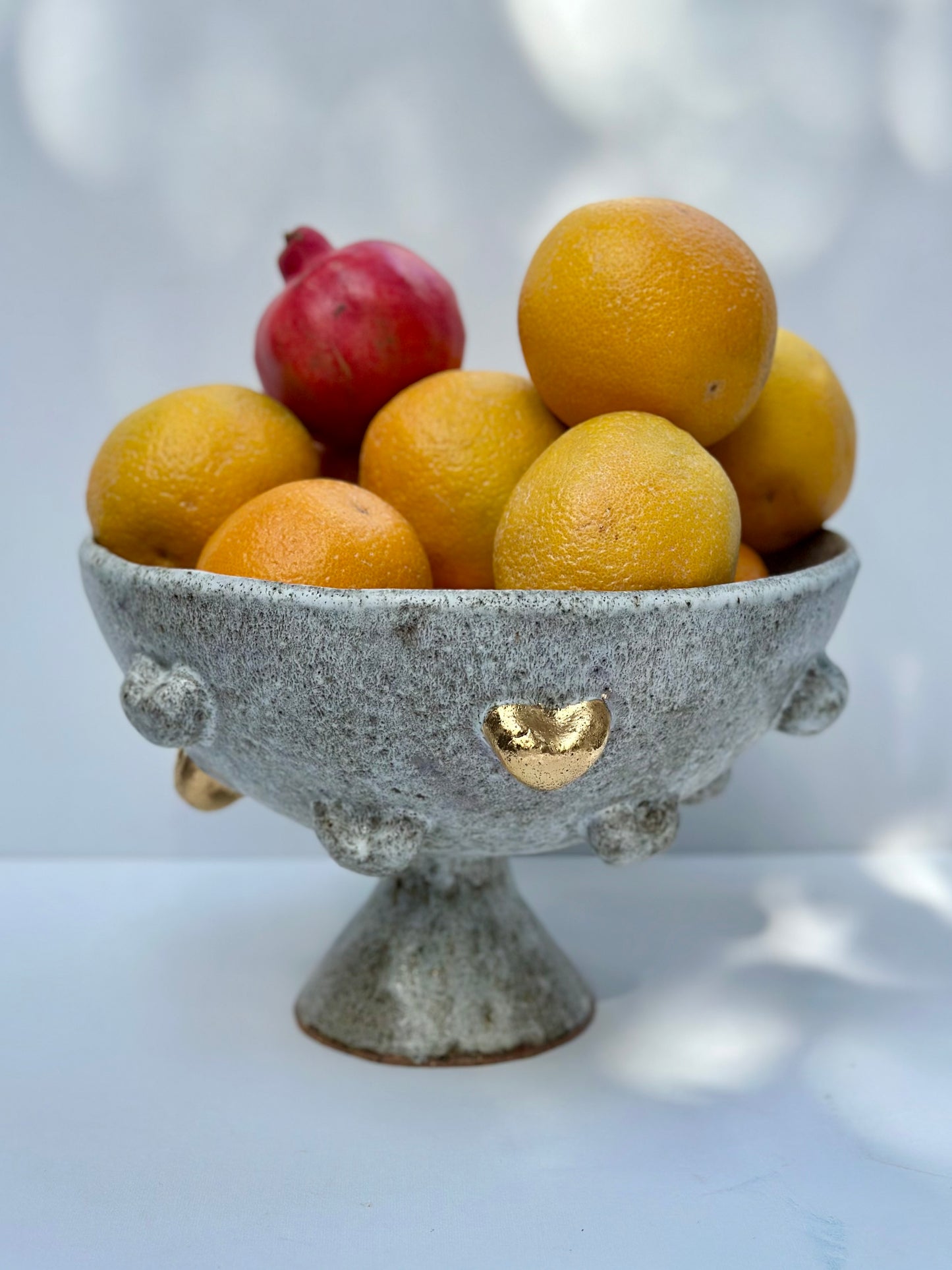 Golden Hearted Pedestal Bowl, Large