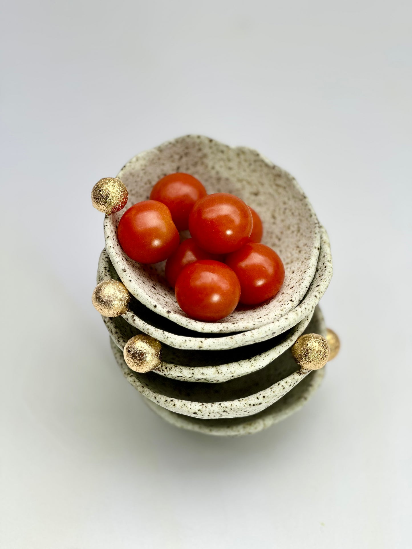 Speckled Dish with Gold Bauble