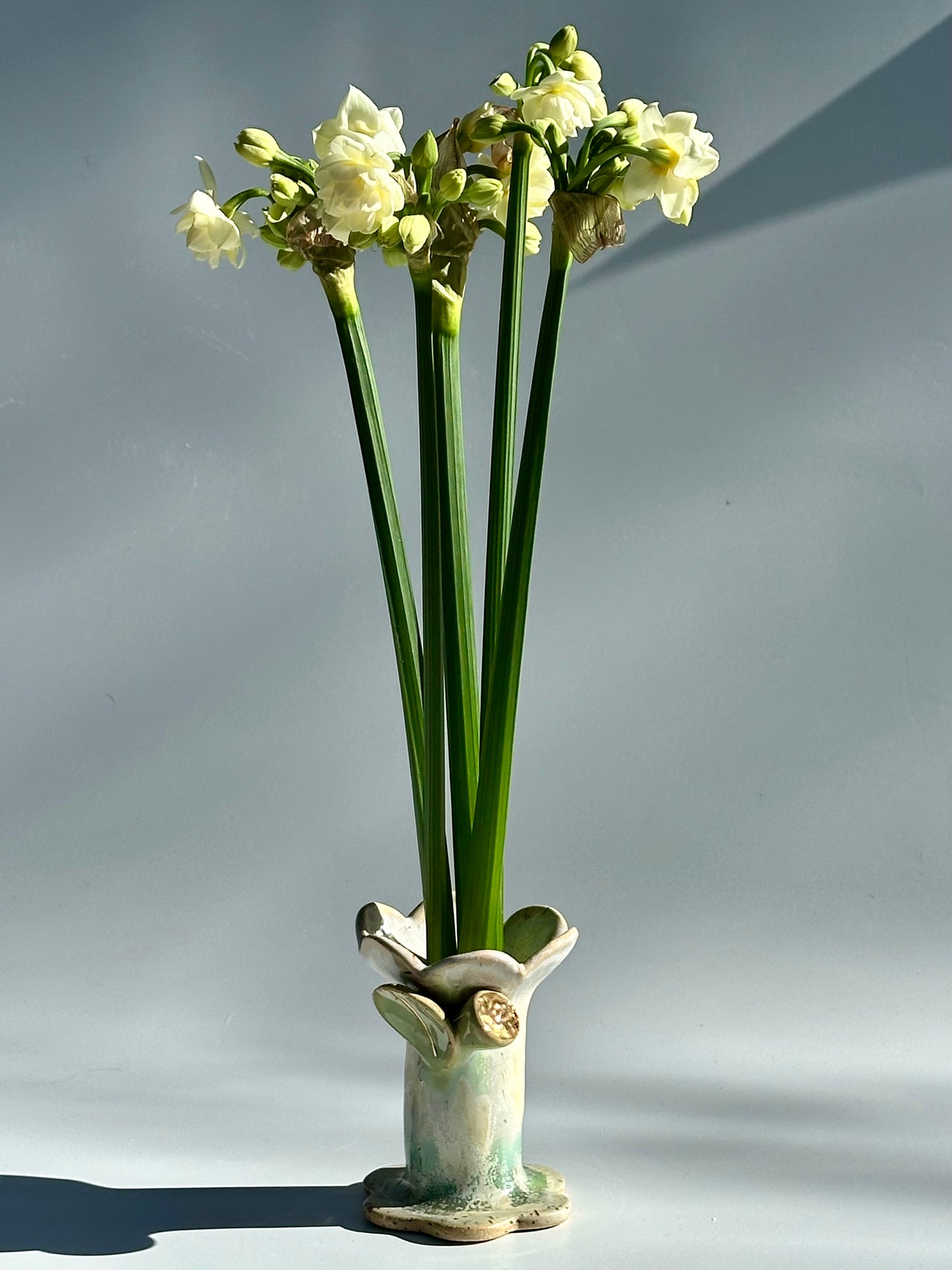 Melting Pinks and Green Speckled Flower and Flame Vase, Small