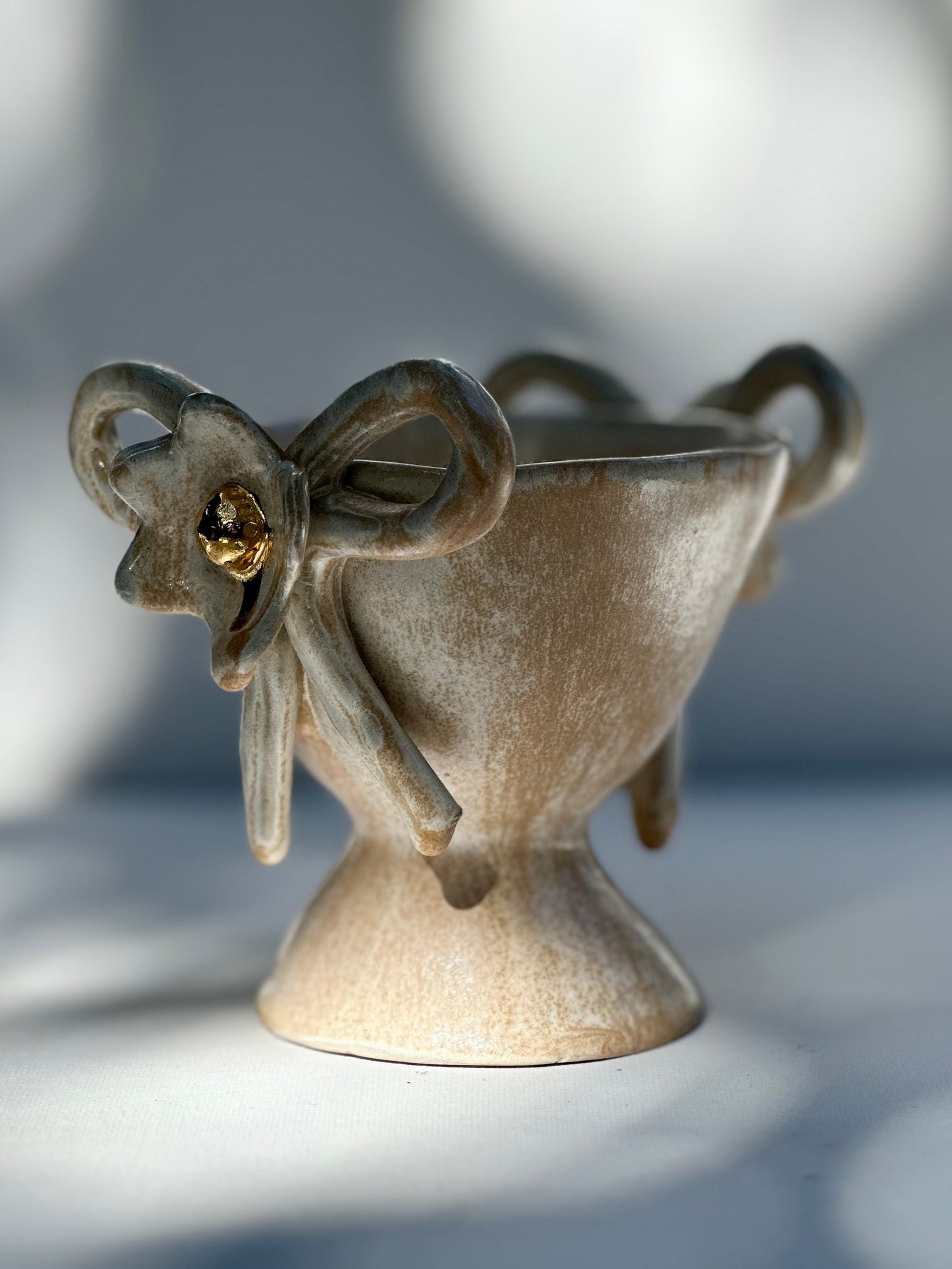 Florence , Apricot Trophy with Bows and Blooms