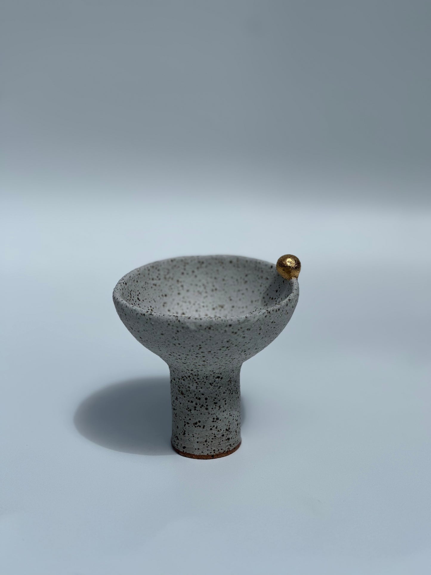 Small White Speckled Footed Bowl - One Gold Bauble