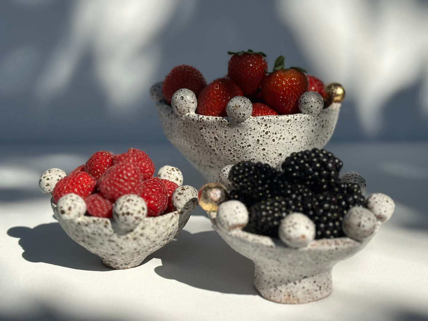 White Speckled Footed Bowl