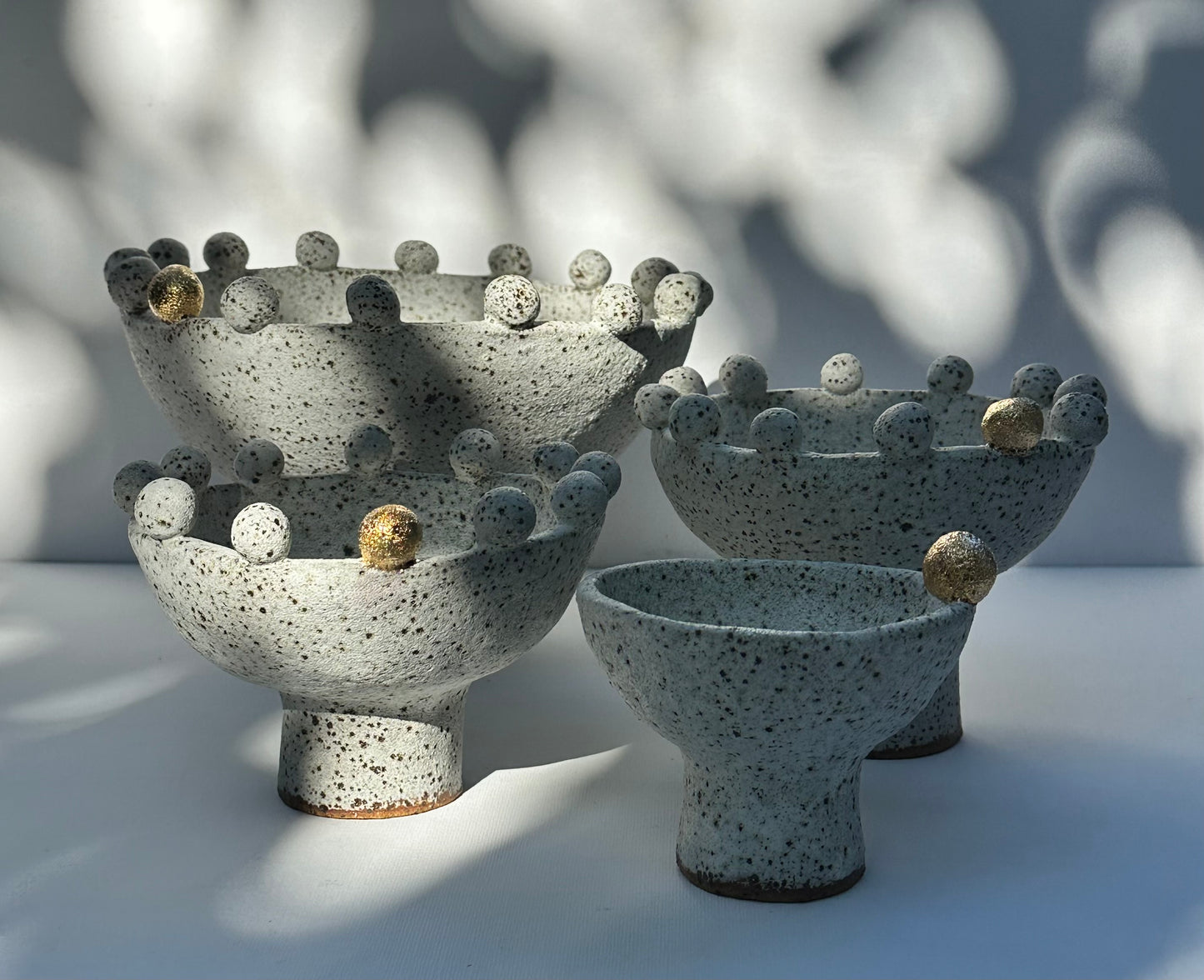 White Speckled Footed Bowl