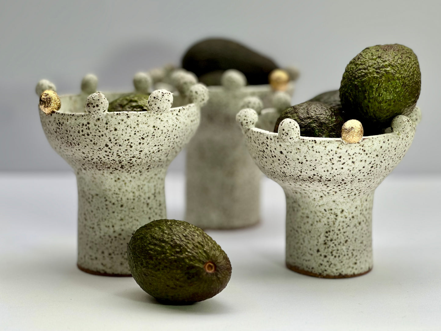 White Speckled Footed Bowl