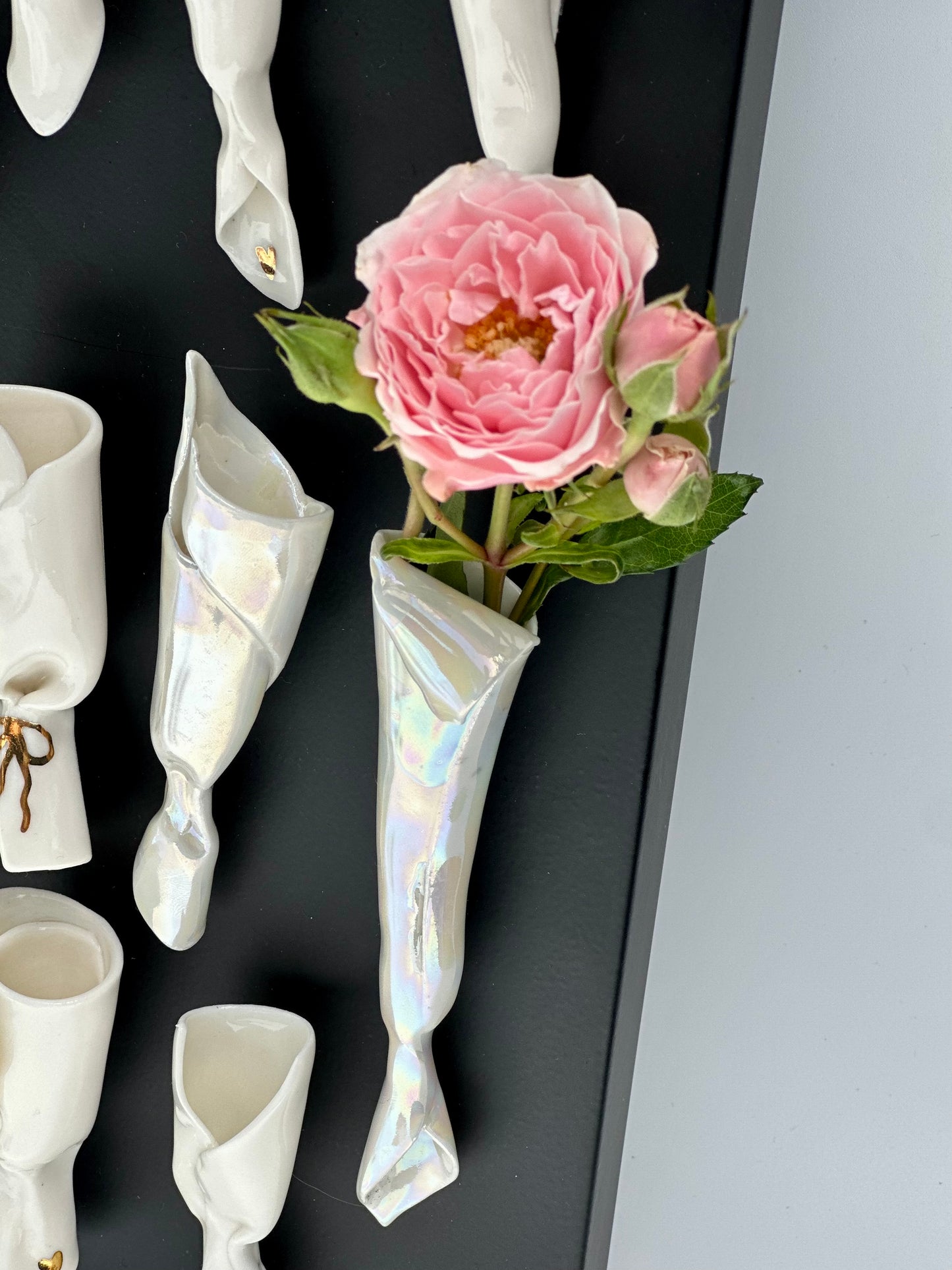 Large Bouquet Vase Magnets - Golden Heart