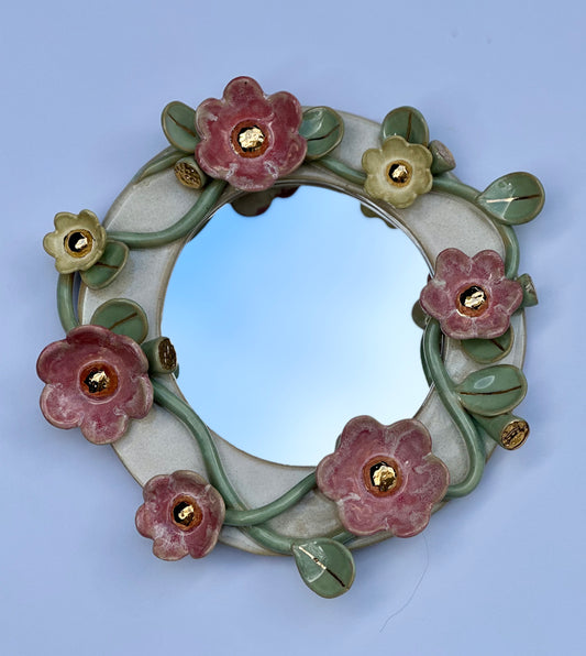 Mirror with Blooms, Vines & Leaves