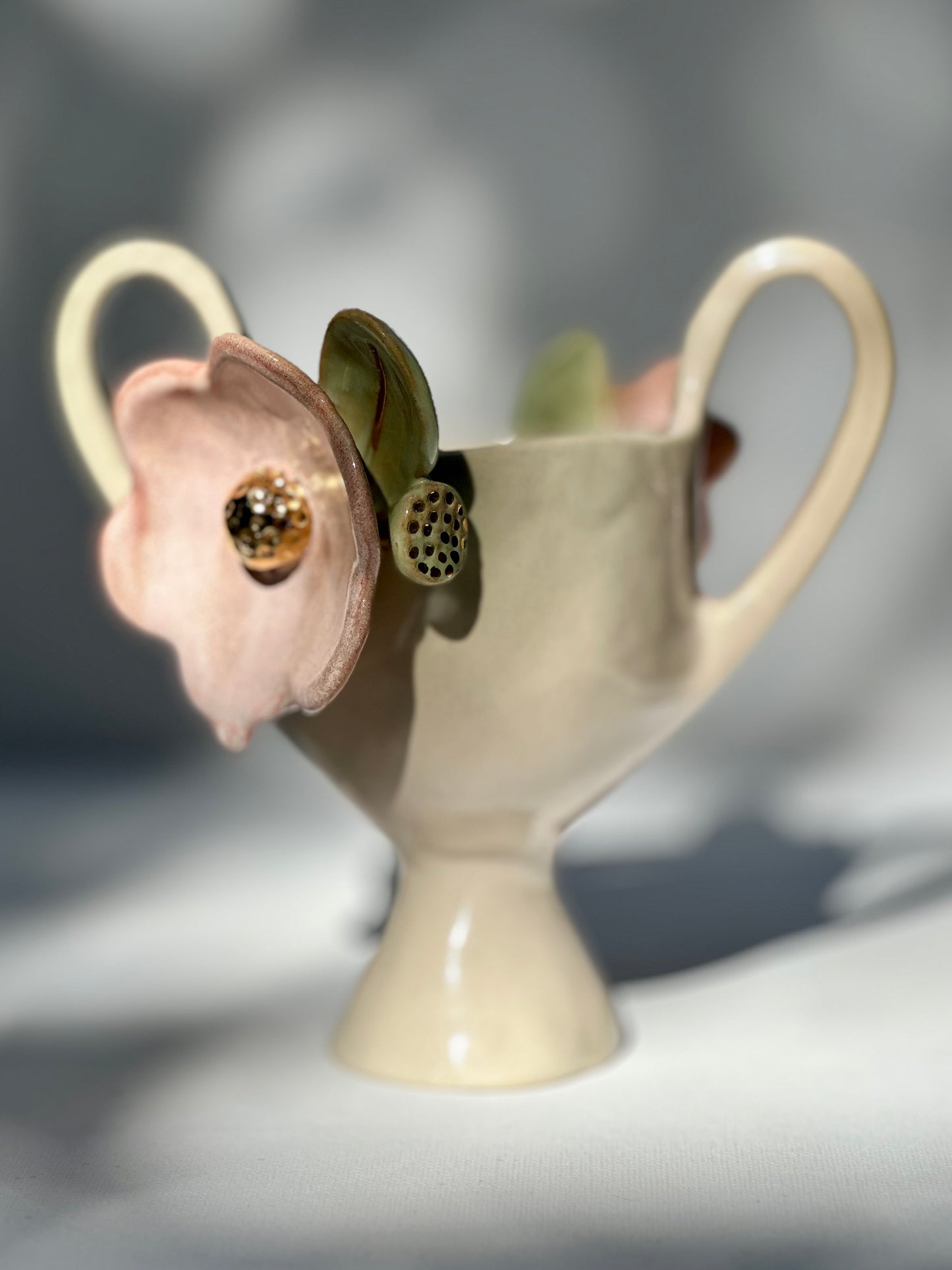 Edith, Soft Pink Trophy with Lustered Blooms