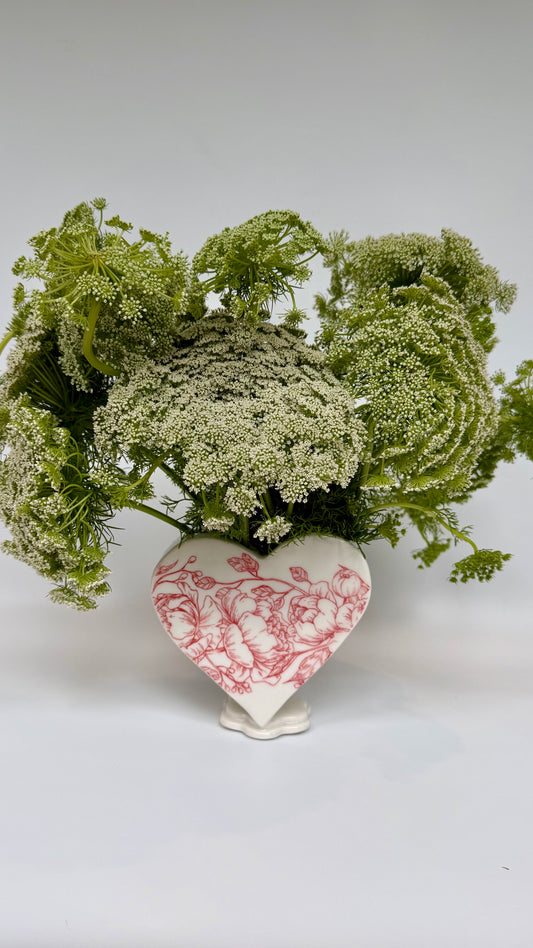 Red Rose Heart Flower Brick