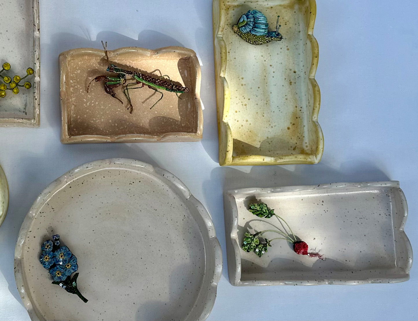 Light Pink Speckled Scalloped Tray