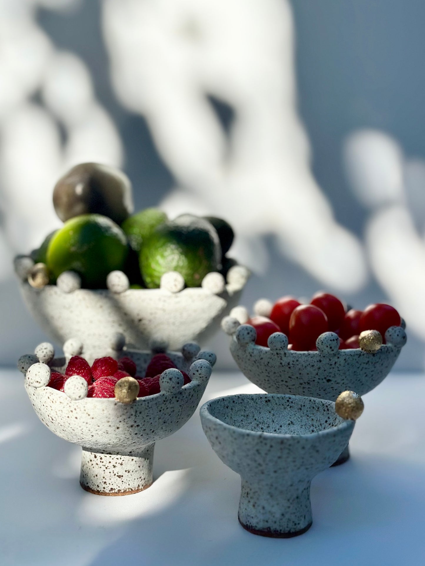 White Speckled Footed Bowl