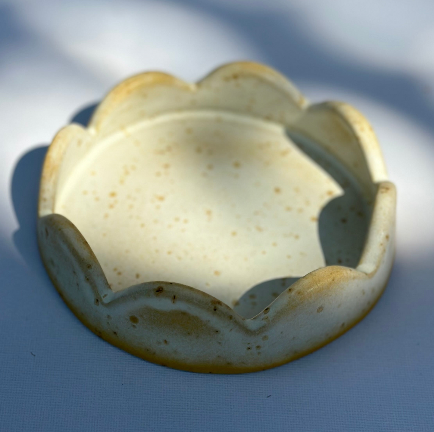 Yellow Scalloped Round Tray
