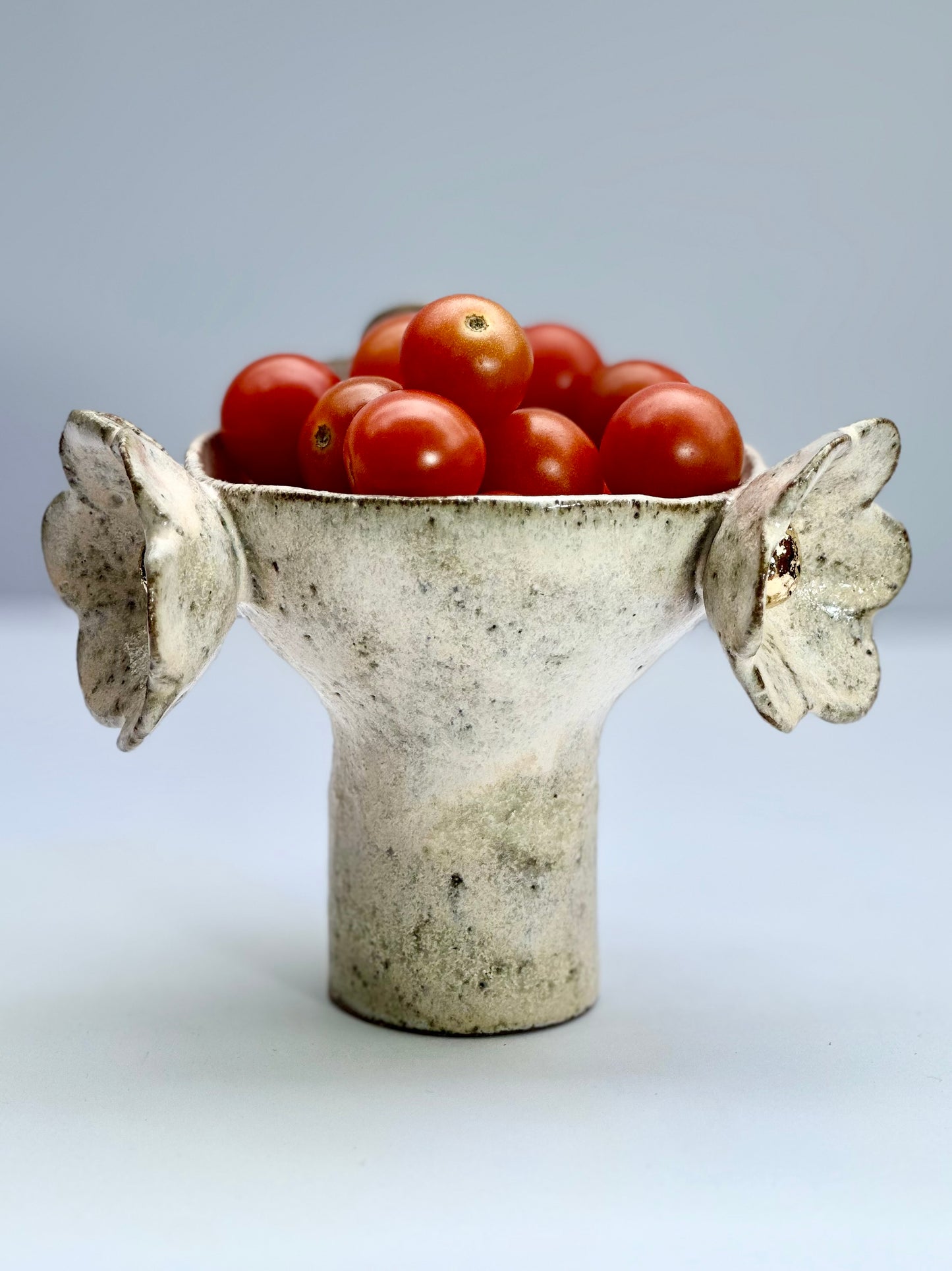 Blossom Pink Speckled Footed Bowl with Gold Lustered Blooms