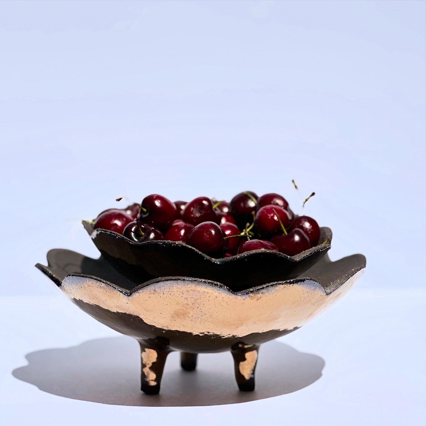 Gold Flower Bowl with Little Legs, Large