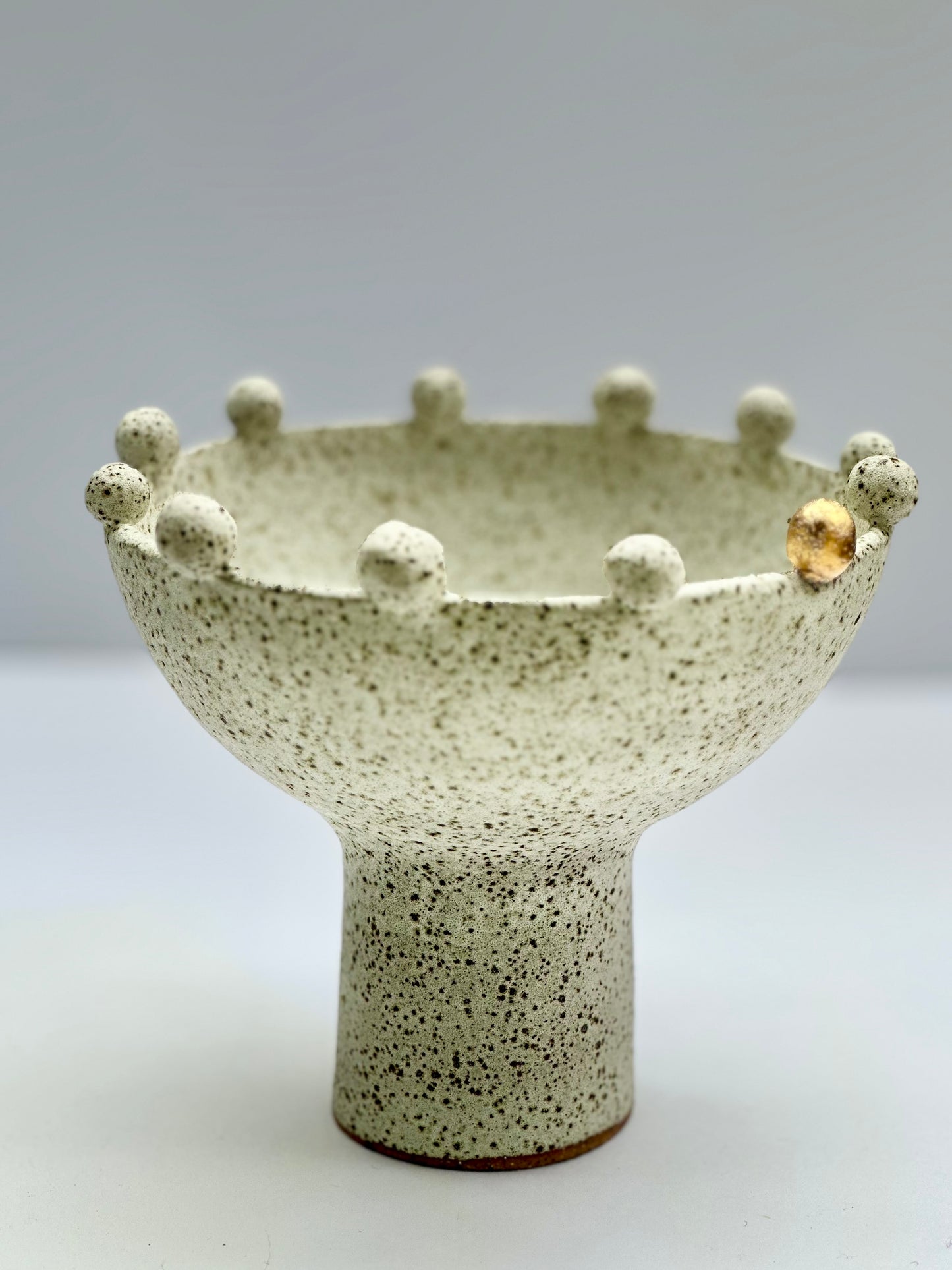 White Speckled Footed Bowl