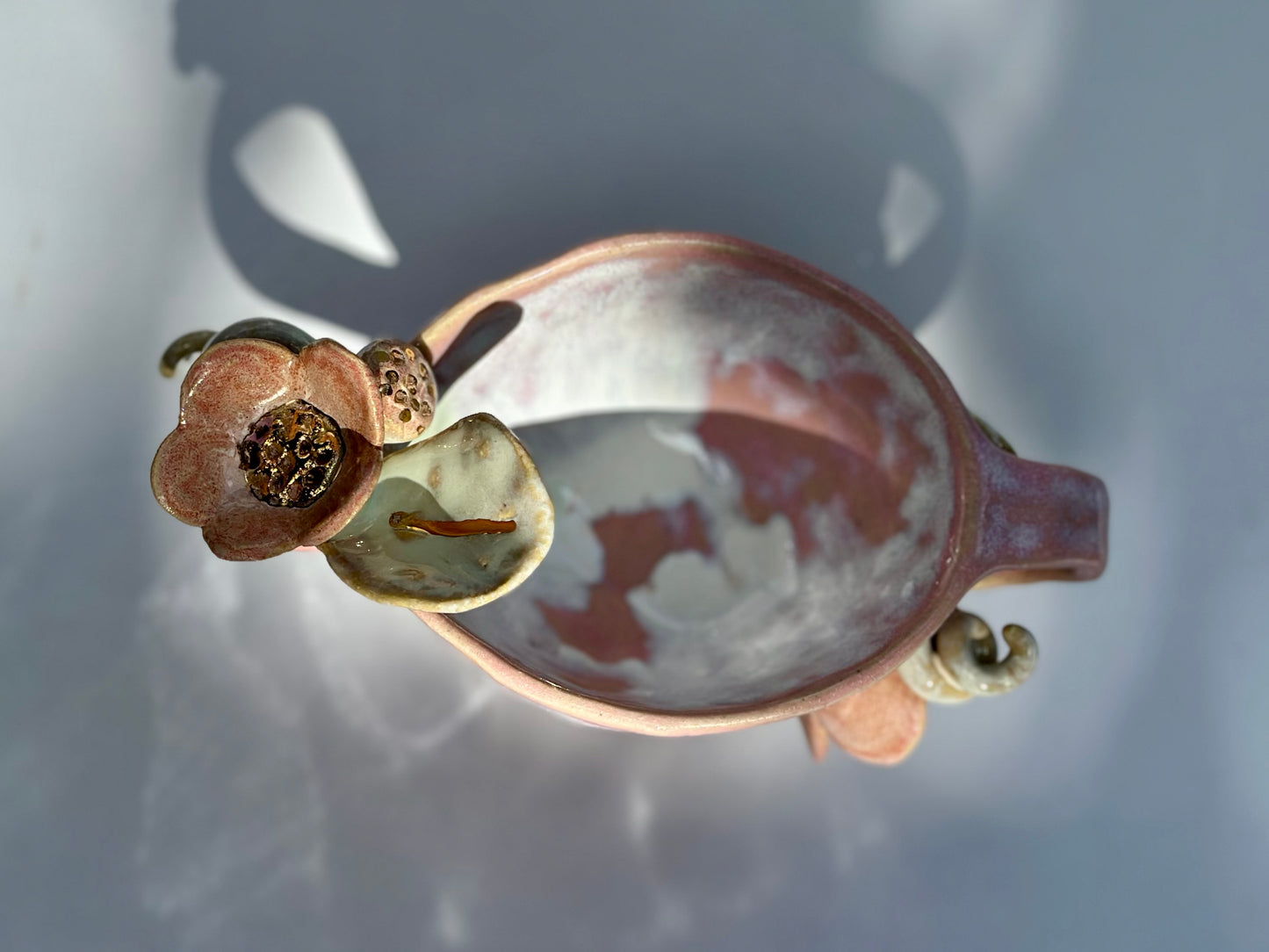 Jane, Pink and White Trophy with Lustered Blooms