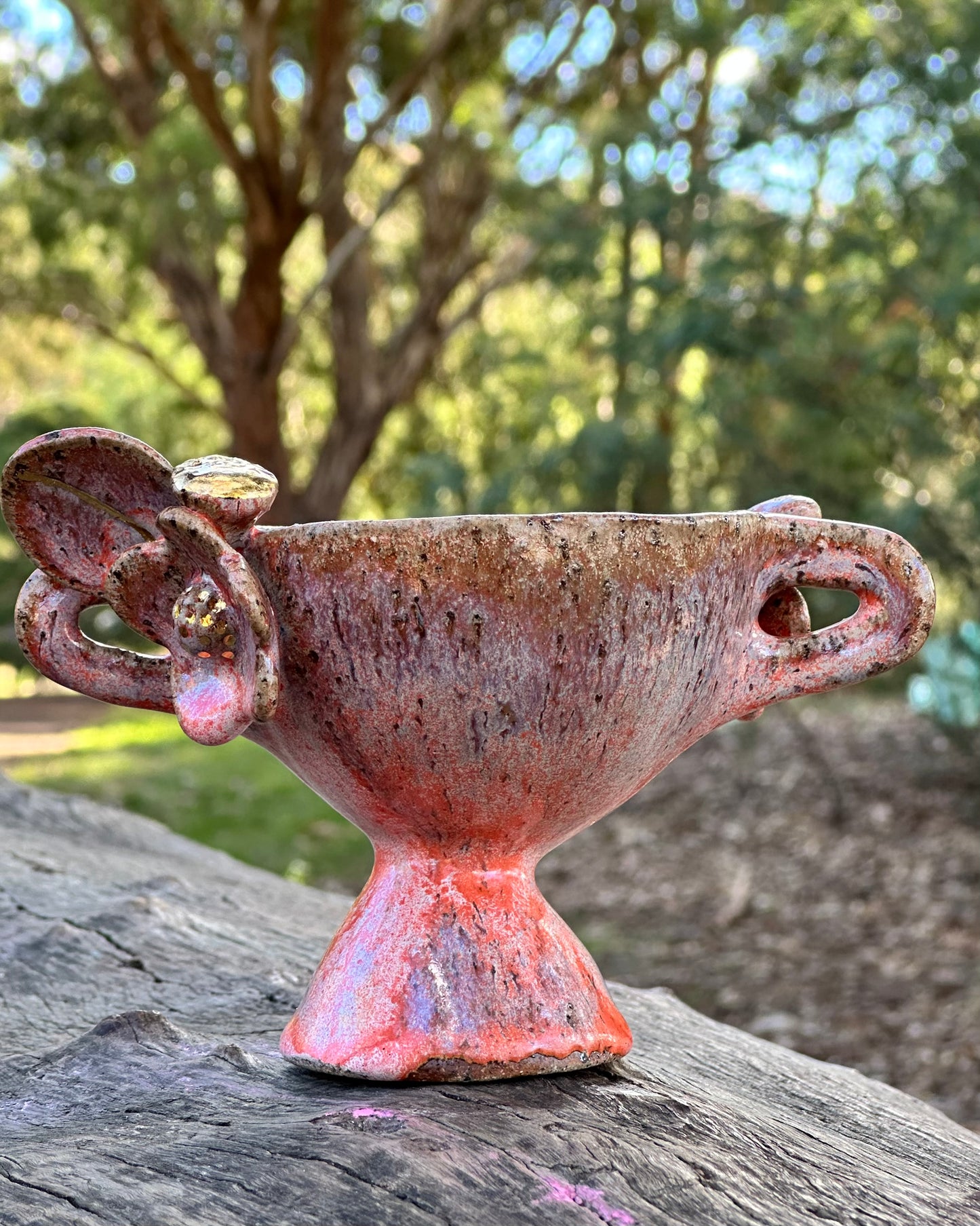 Olivia, Orange and Pink Speckled Trophy