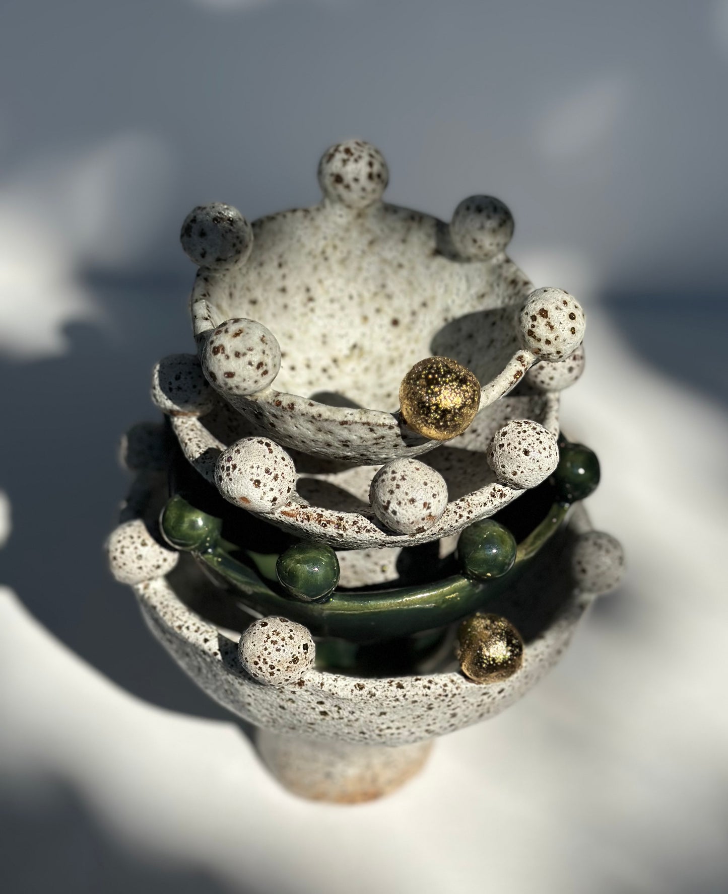 White Speckled Footed Bowl