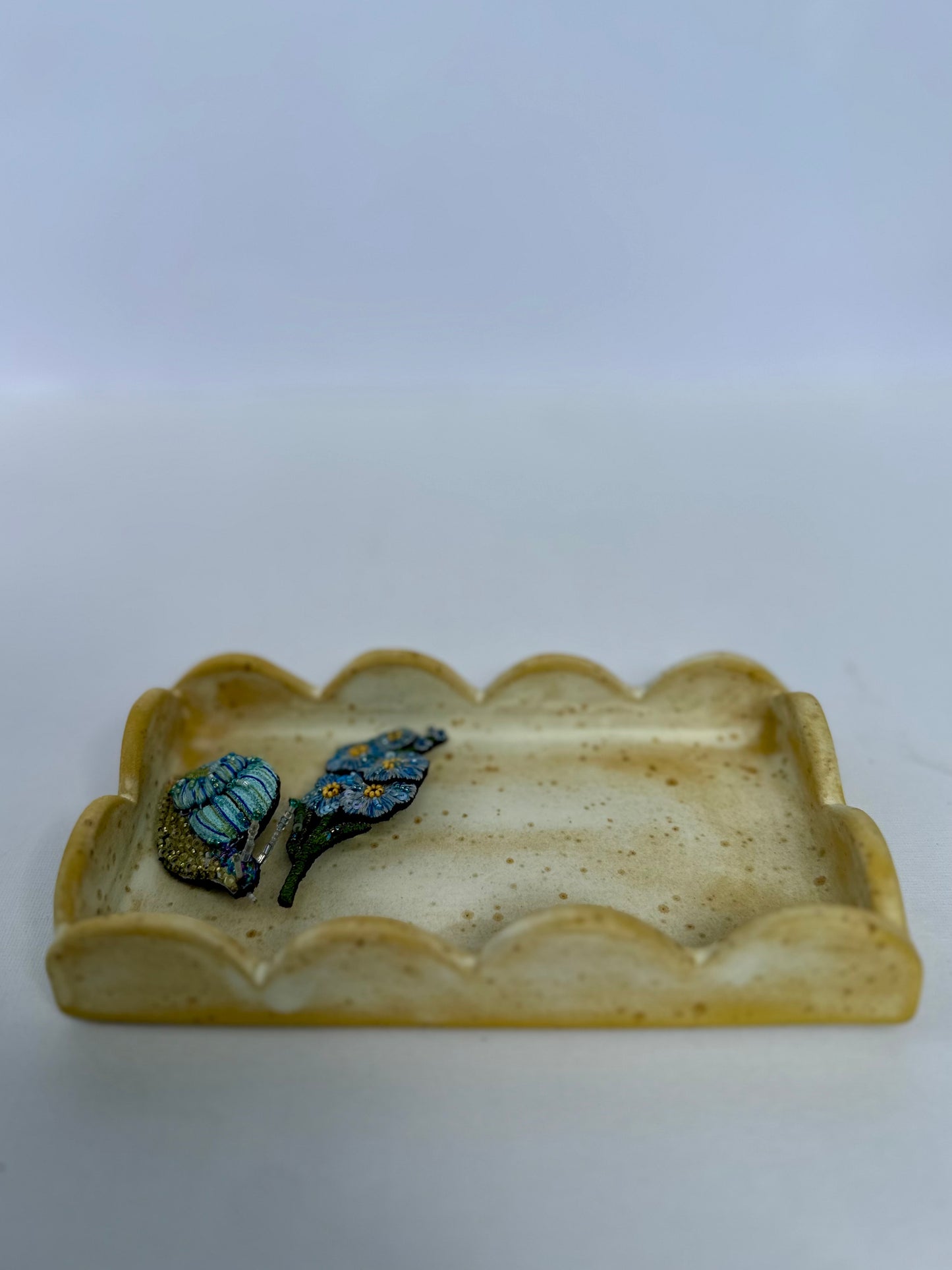 Yellow Scalloped Tray