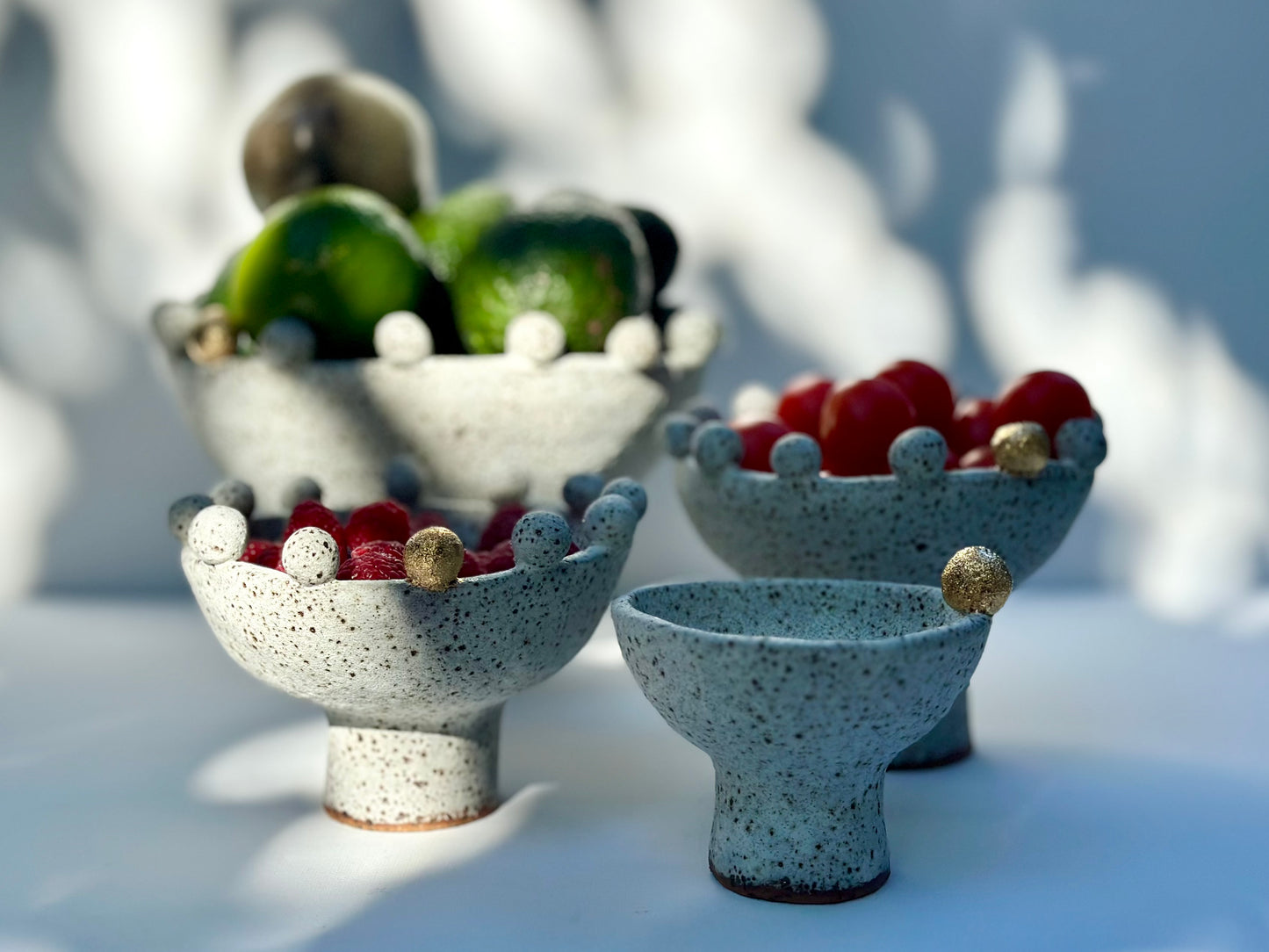 White Speckled Footed Bowl