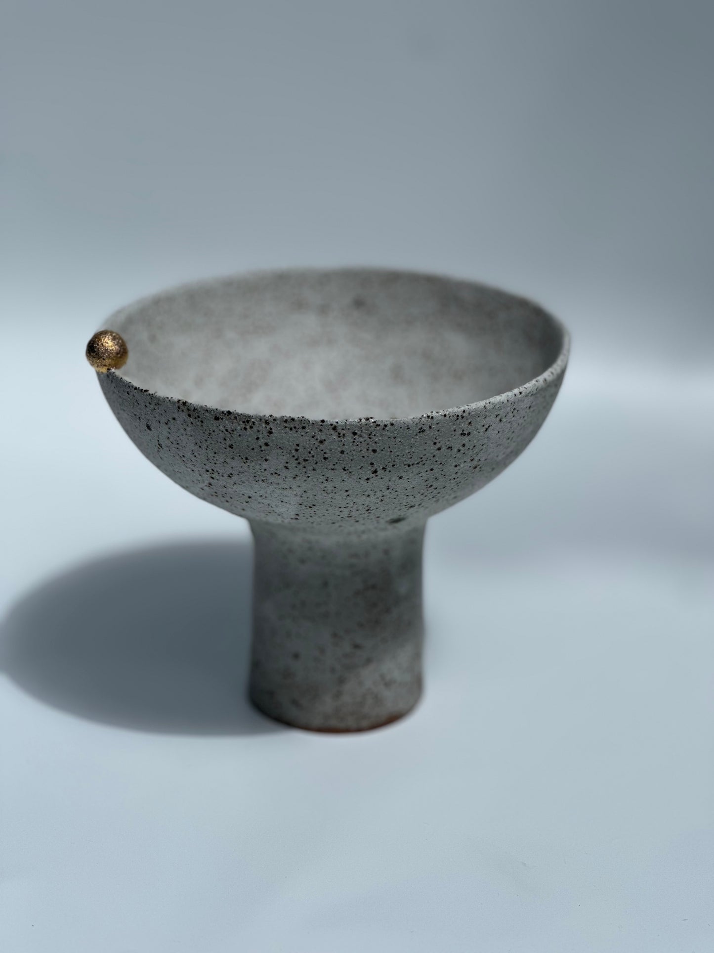 White Speckled Footed Bowl - One Gold Bauble