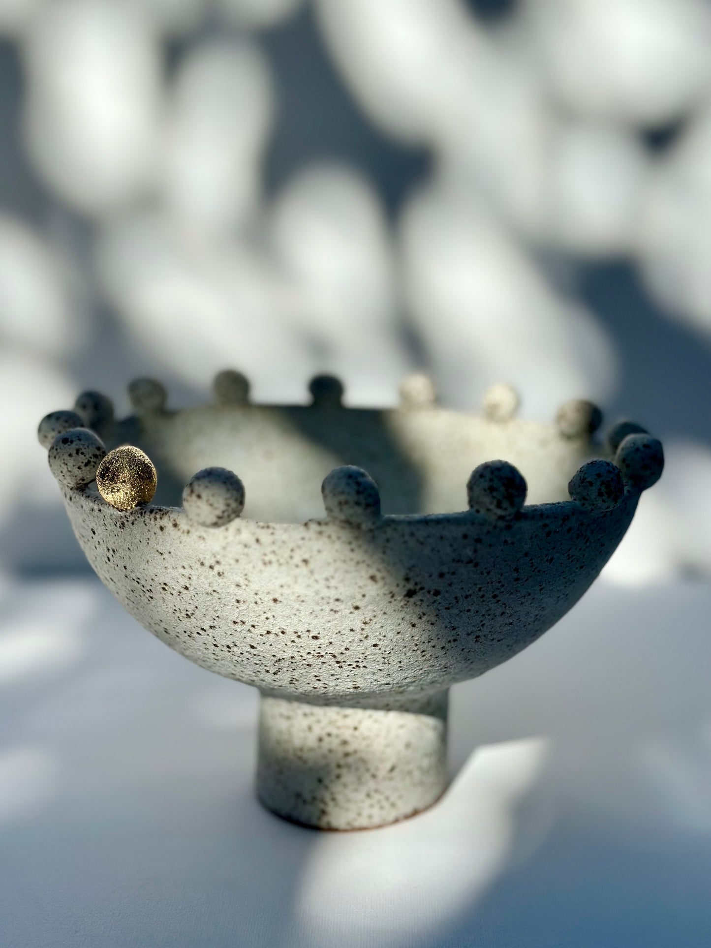 White Speckled Footed Bowl