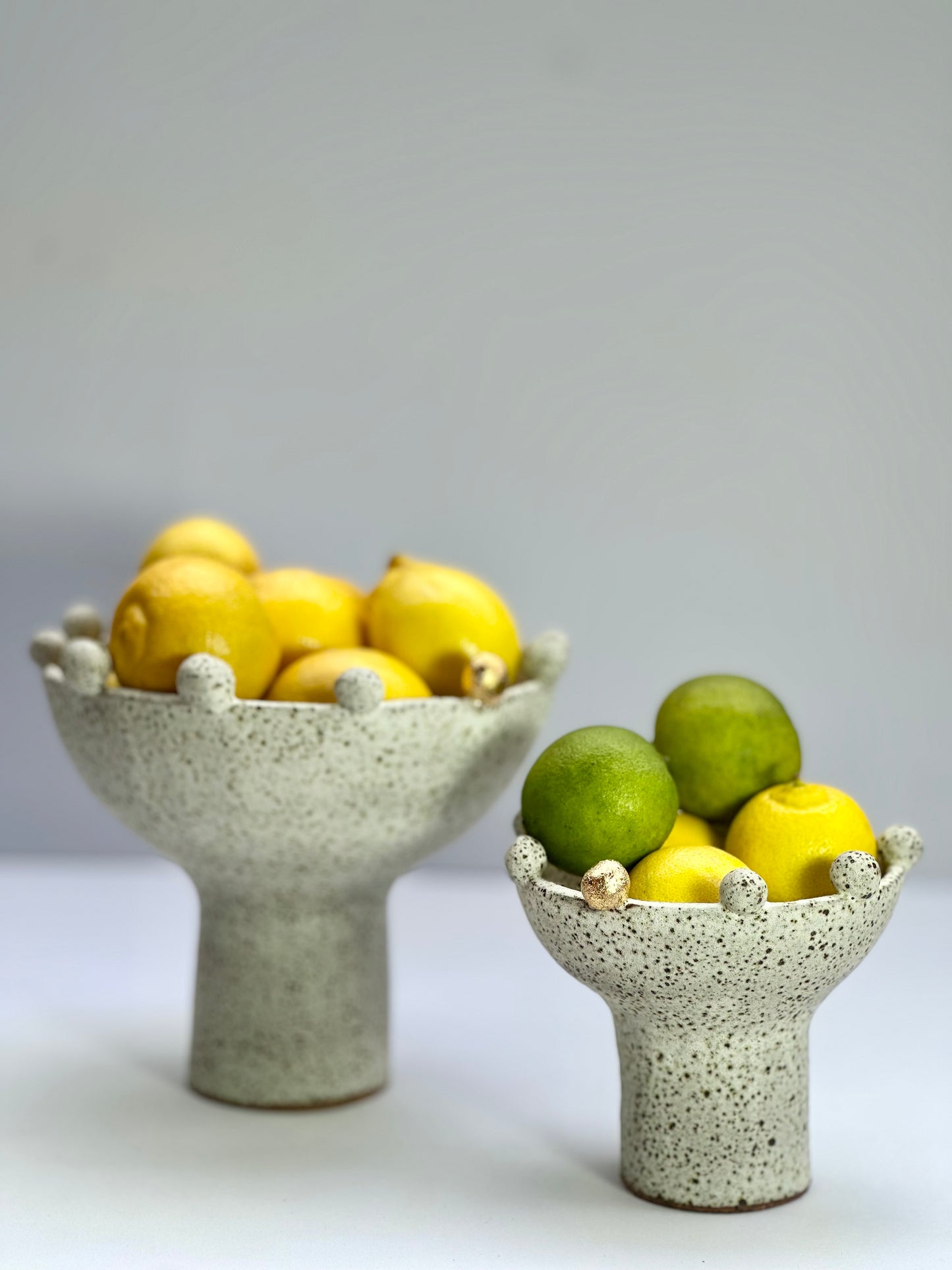 White Speckled Footed Bowl