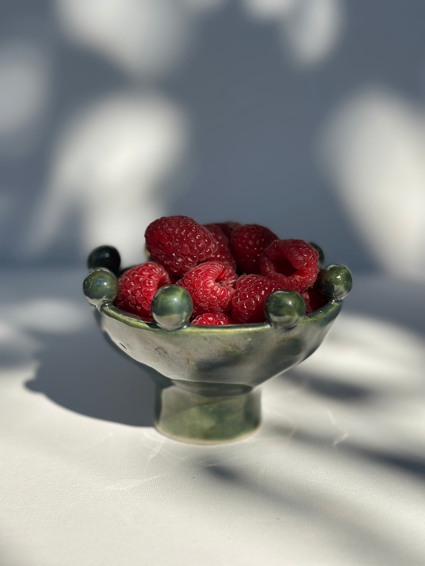 Green Speckled Footed Bowl