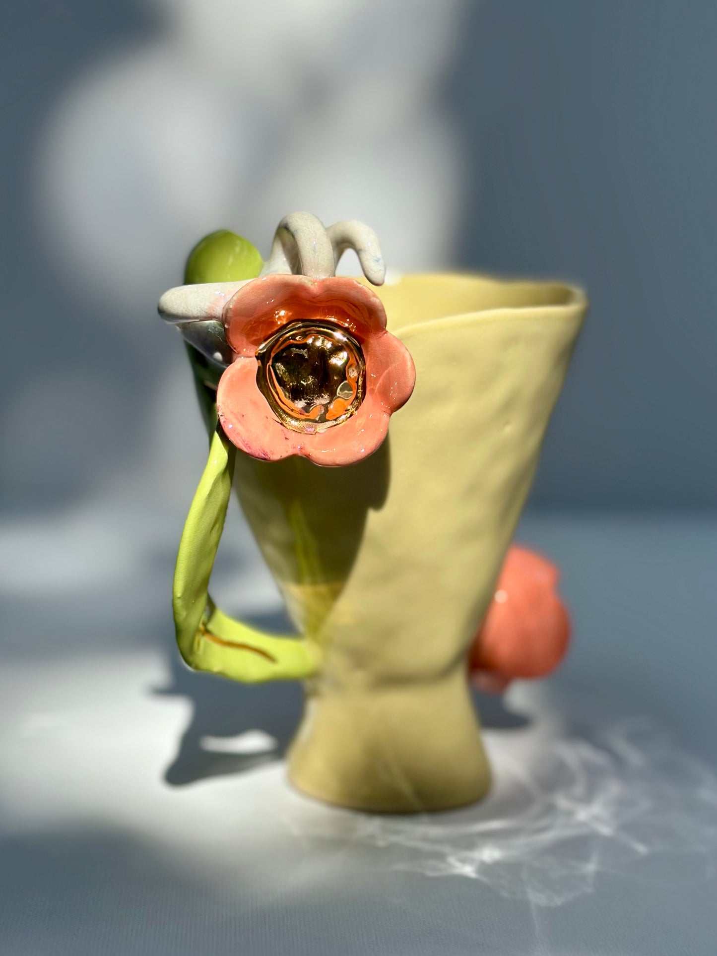 Gail, Yellow Tulip Trophy with Green Leaf Handles