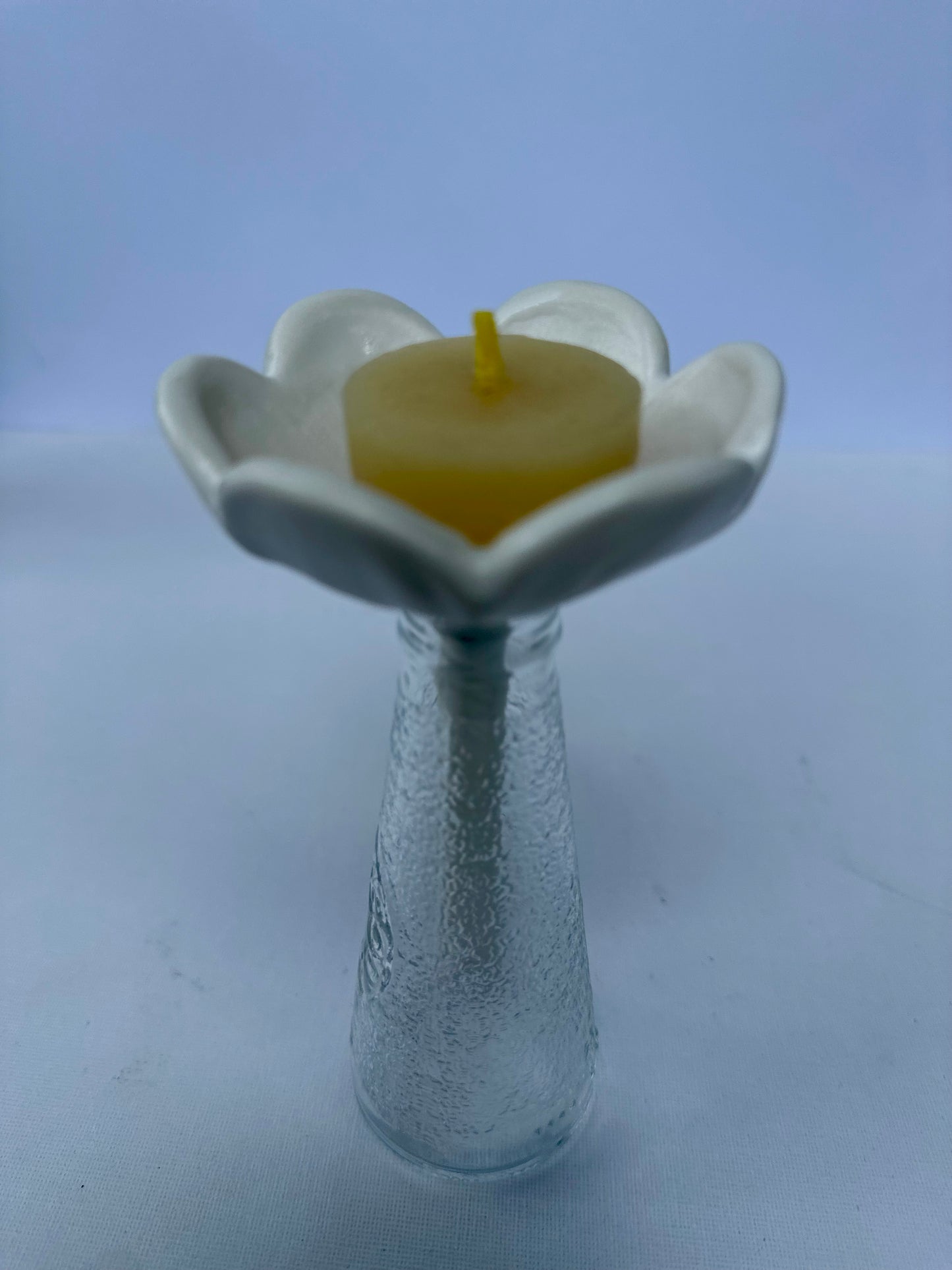 Tea Light Flower - White Gloss