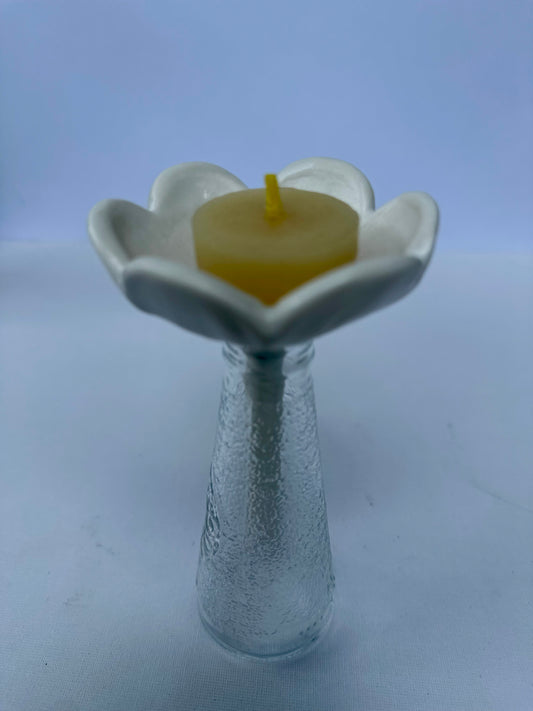 Tea Light Flower - White Gloss