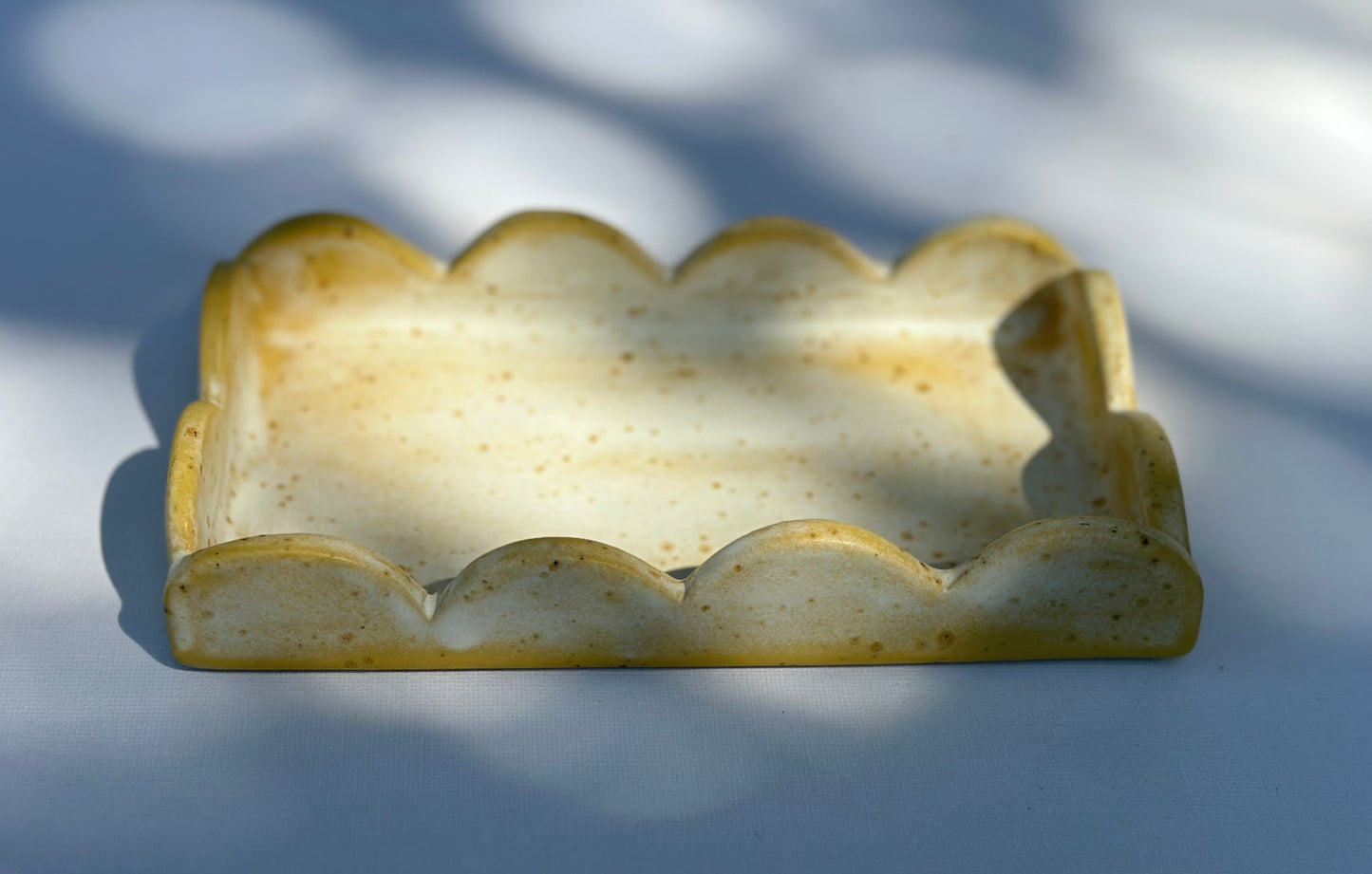 Yellow Scalloped Tray