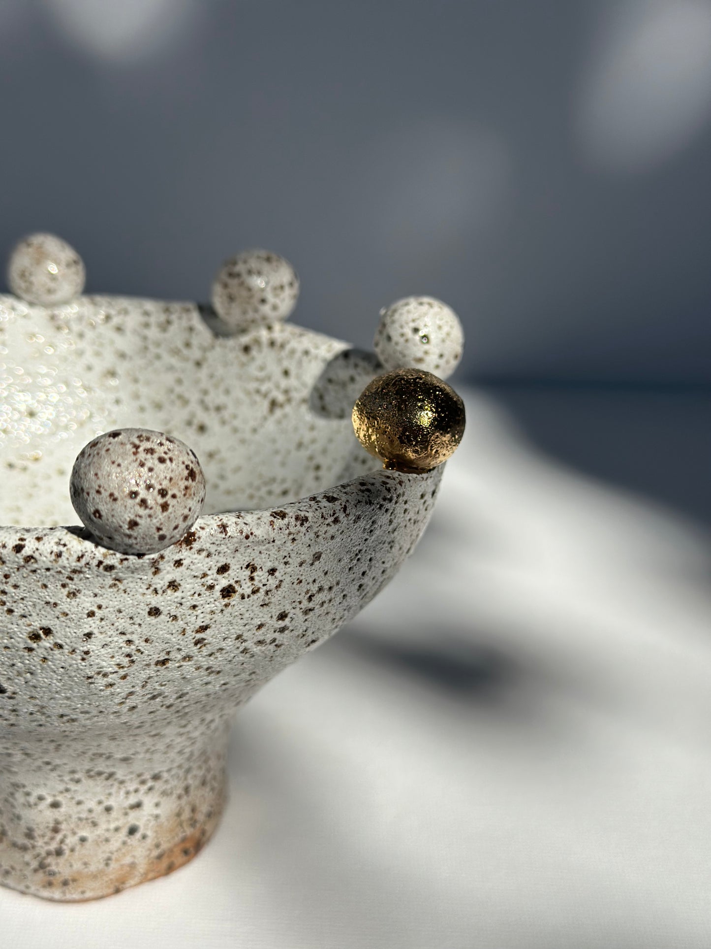 White Speckled Footed Bowl