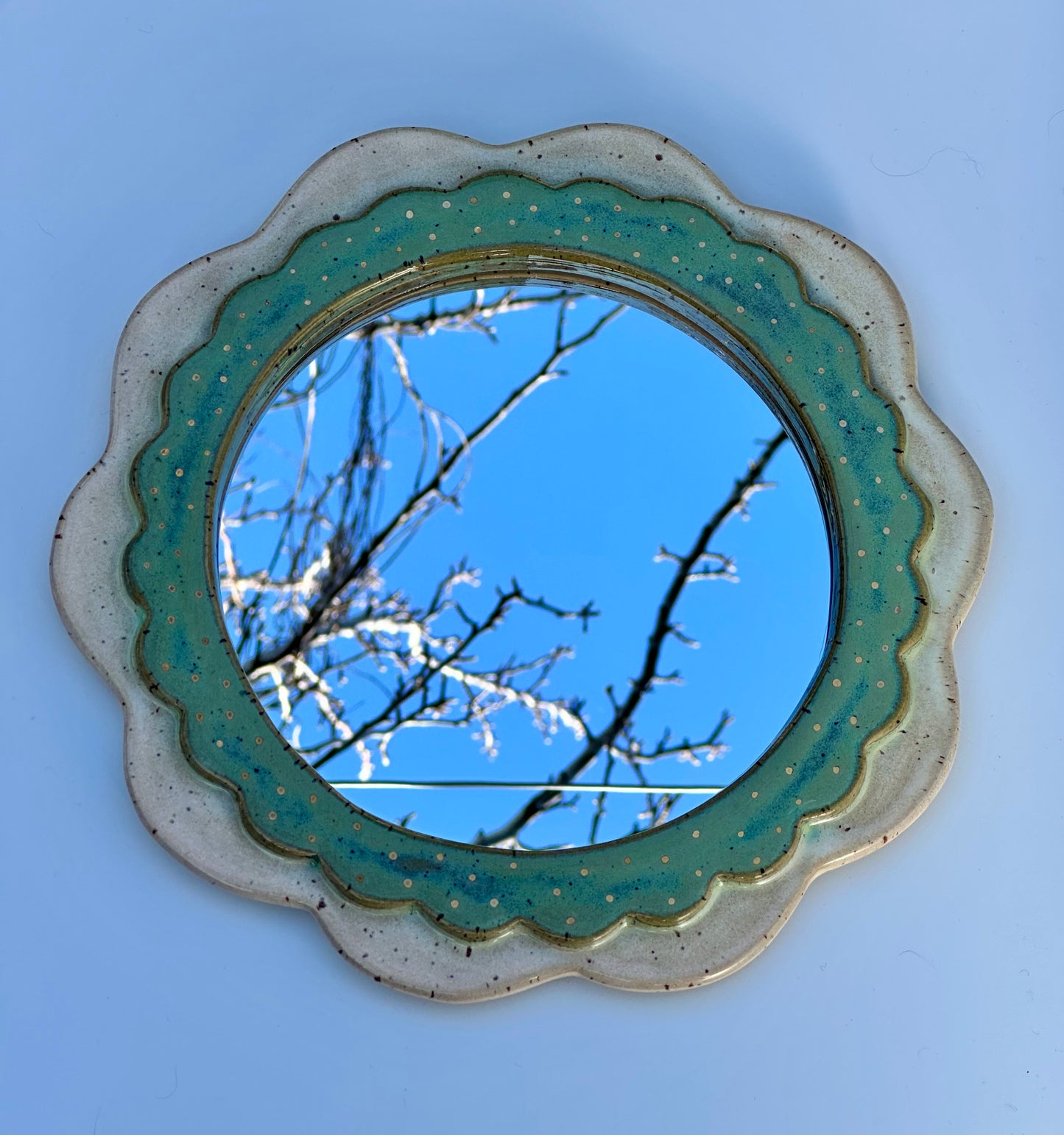 Pink and Green Flower Mirror