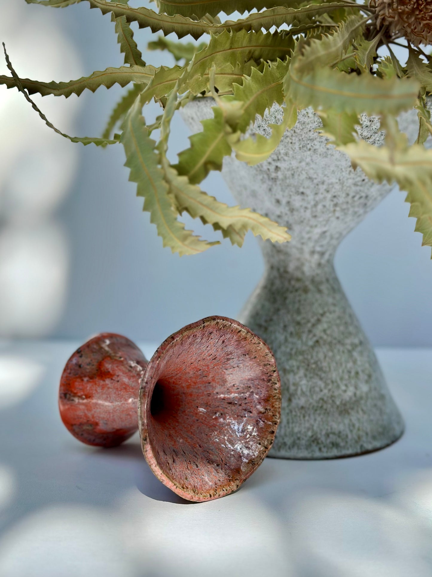 Small Tangerine Hourglass Single Bloom Vase