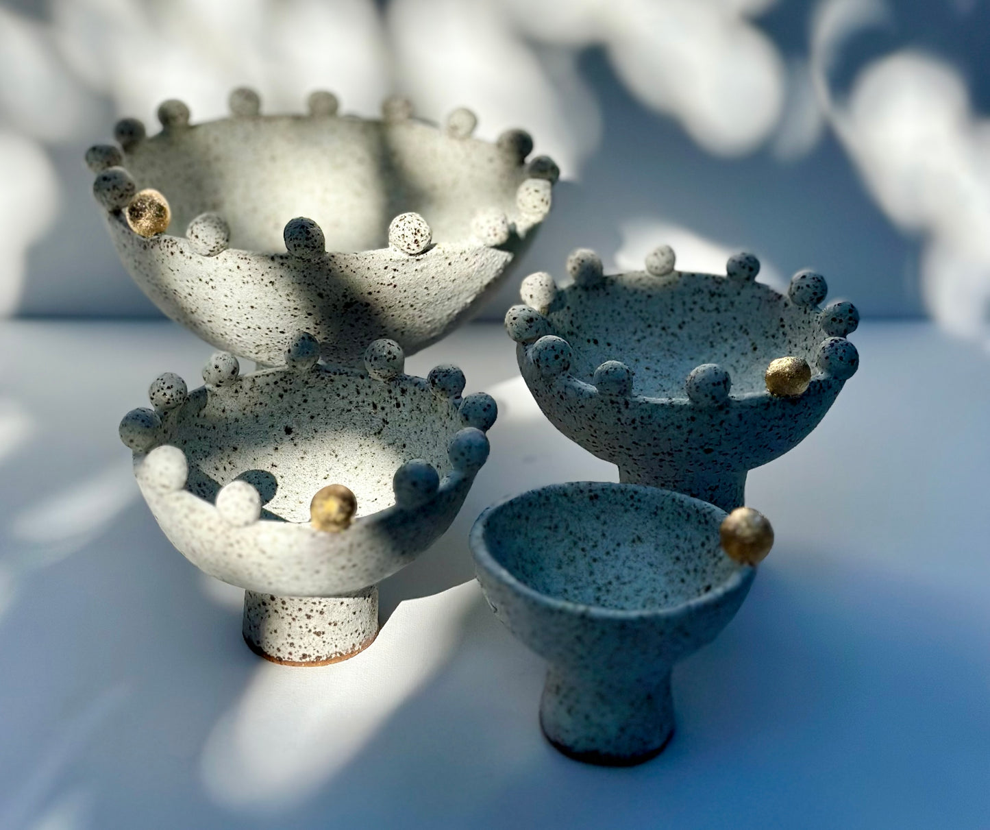 White Speckled Footed Bowl