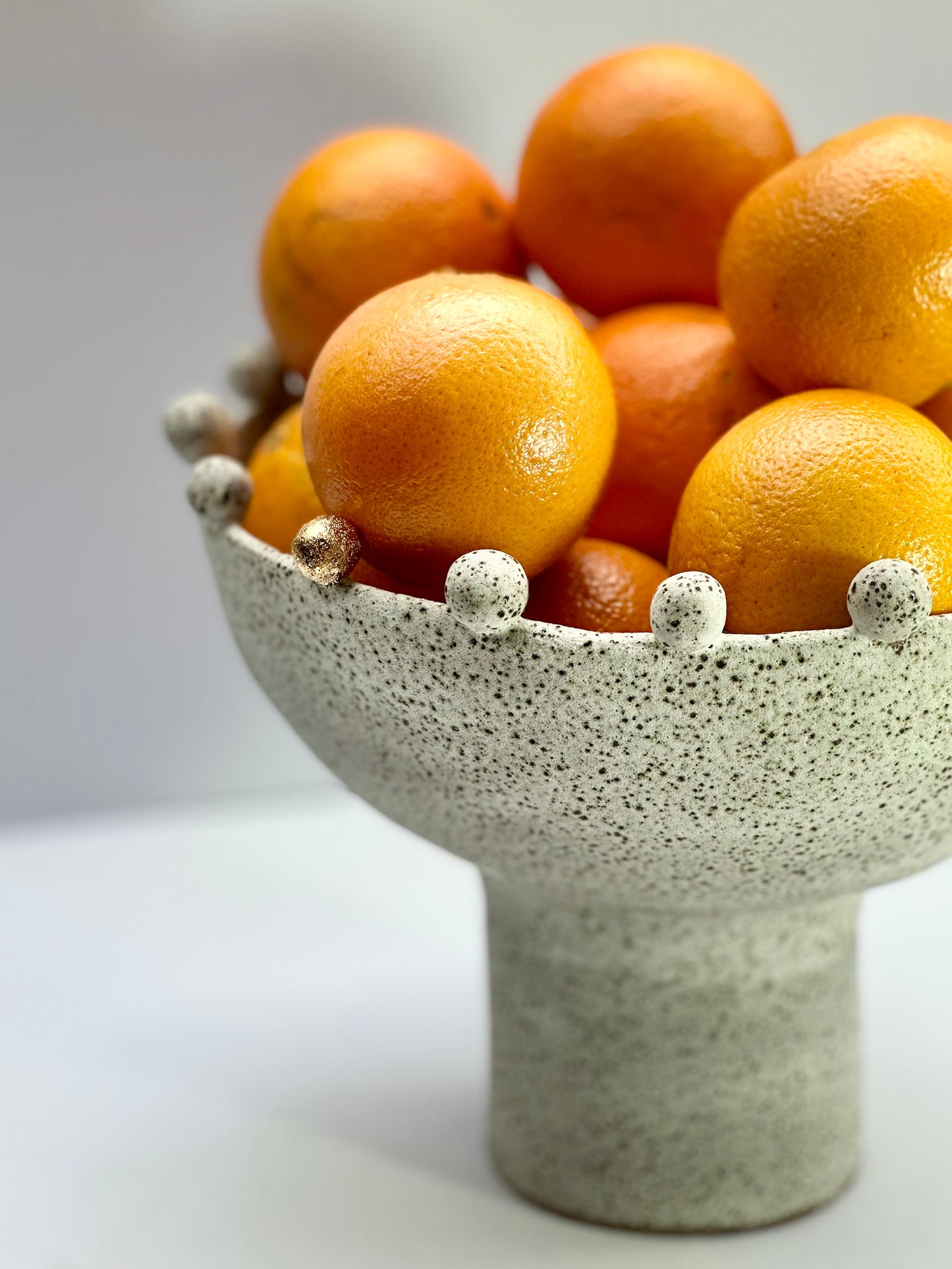 White Speckled Footed Bowl