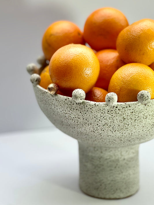 White Speckled Footed Bowl