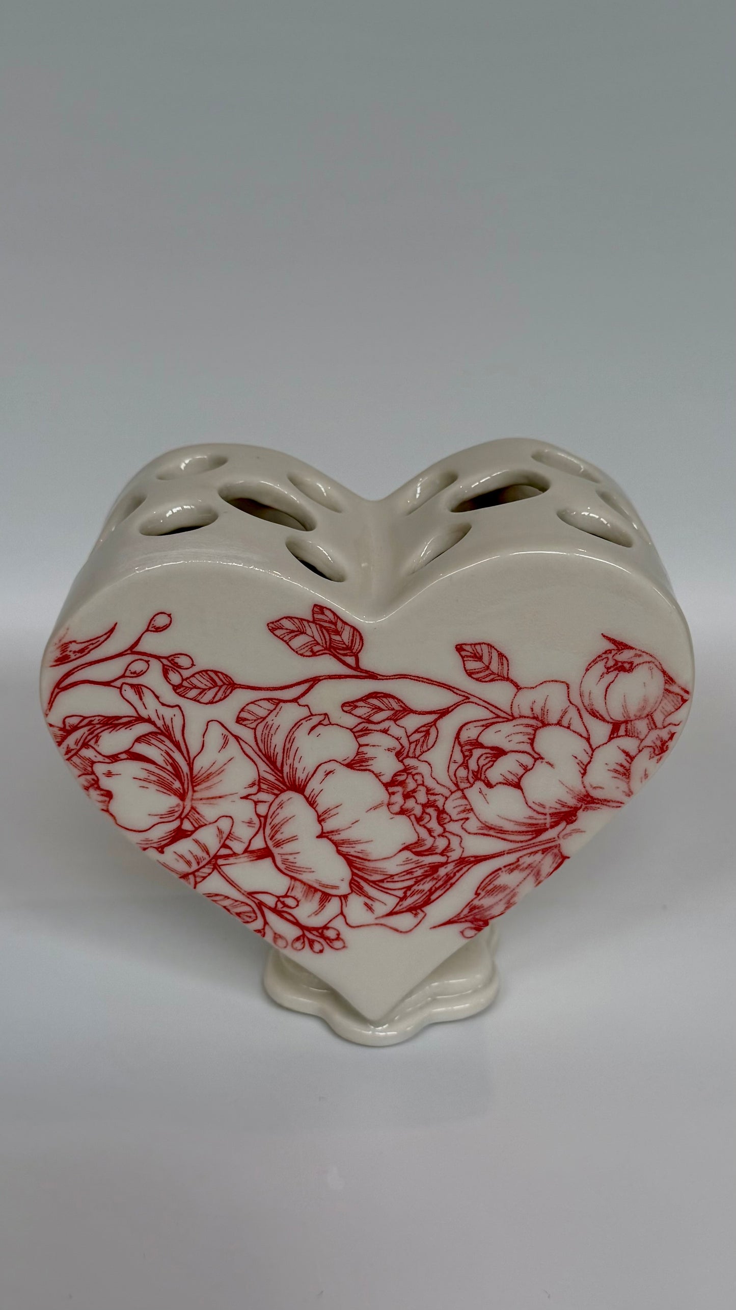 Red Rose Heart Flower Brick