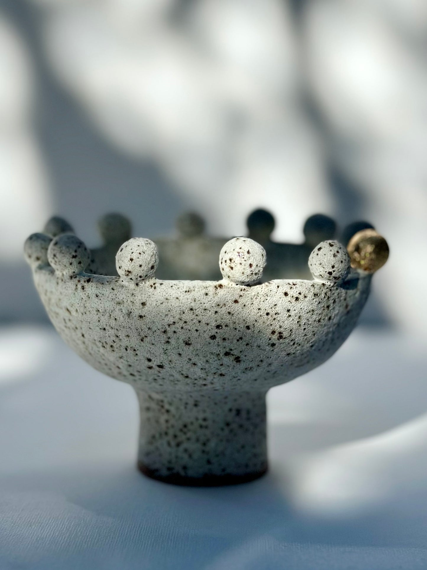 White Speckled Footed Bowl