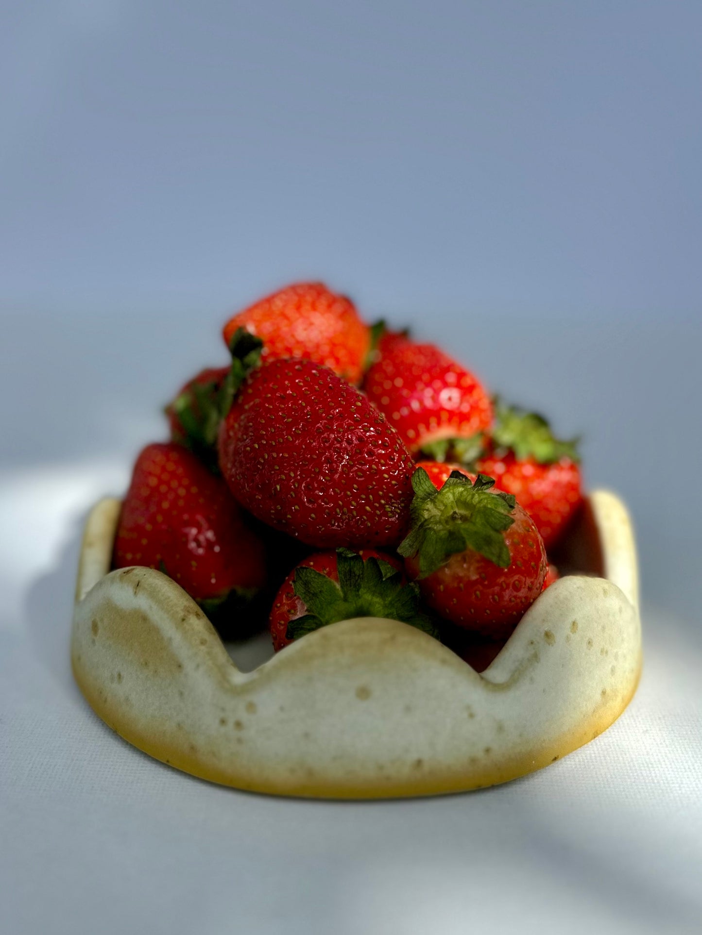 Yellow Scalloped Round Tray