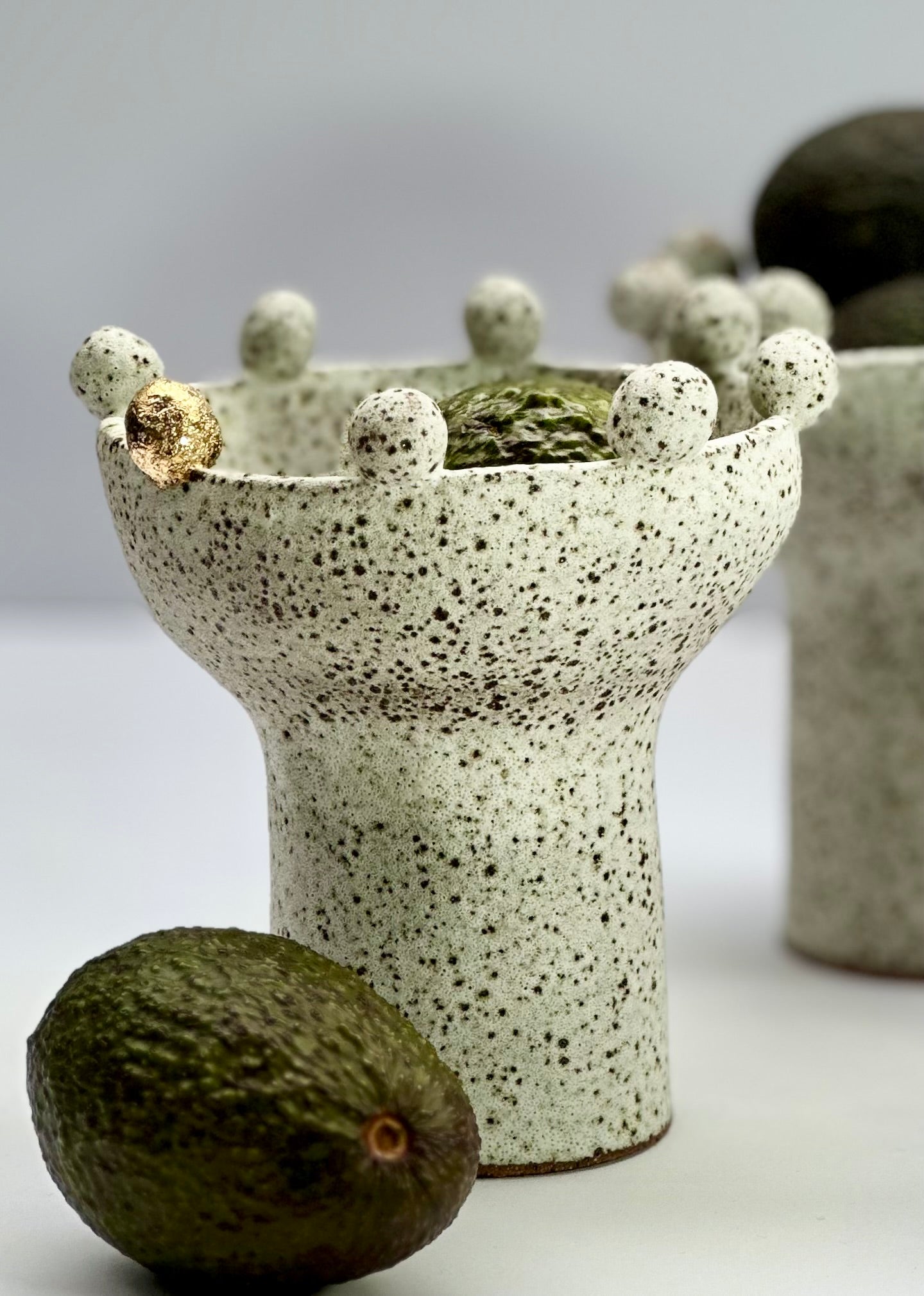 White Speckled Footed Bowl