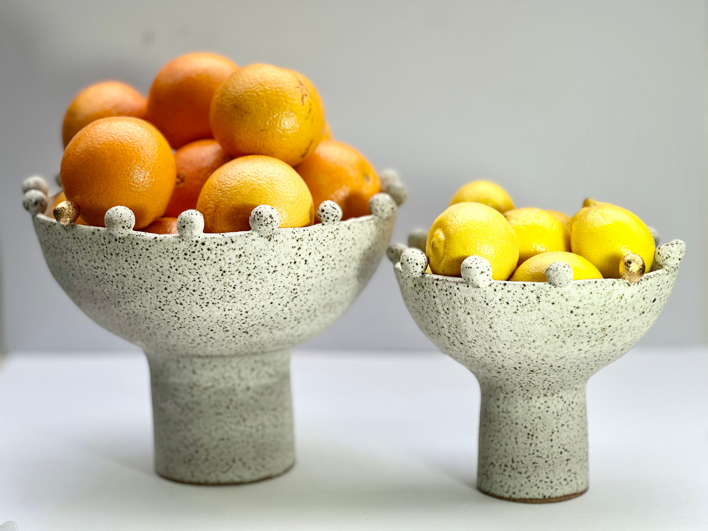 White Speckled Footed Bowl