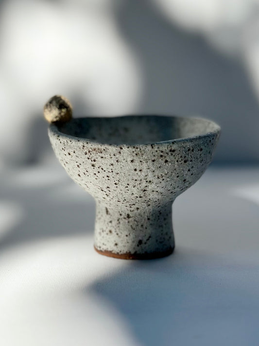 White Speckled Footed Bowl